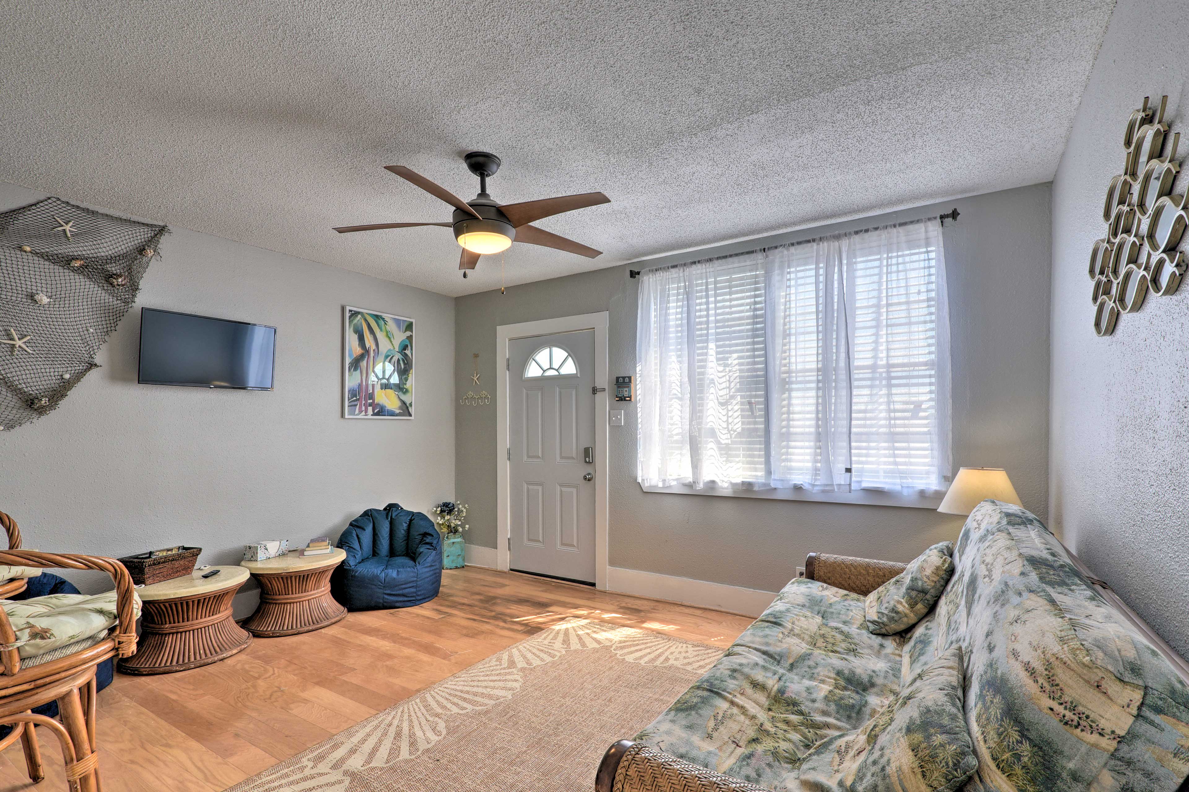 Galveston Vacation Rental | 2BR | 1BA | Staircase to Access | 920 Sq Ft