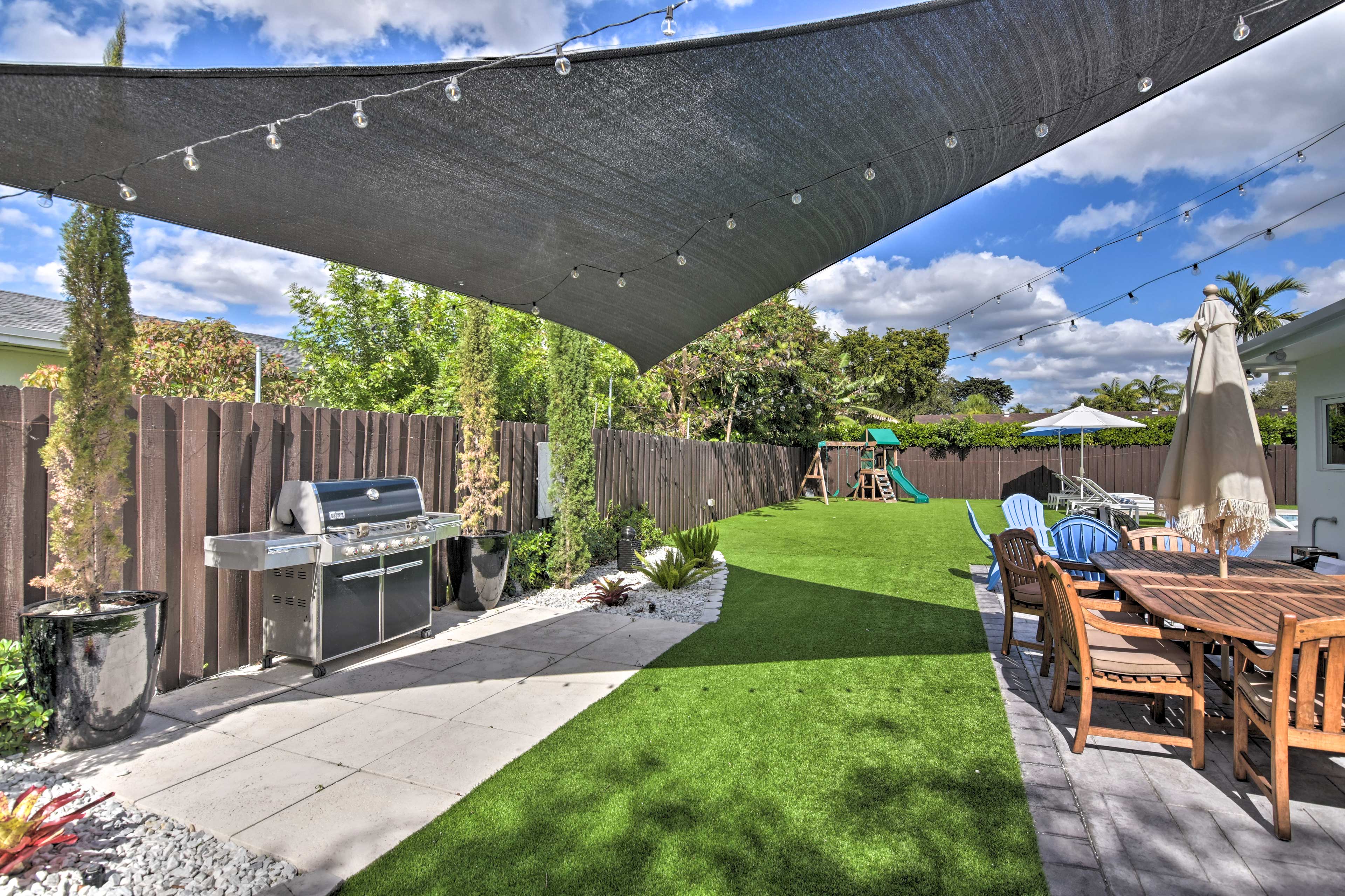 Backyard | Gas Grill (Propane Provided) | Outdoor Dining Area | Playground