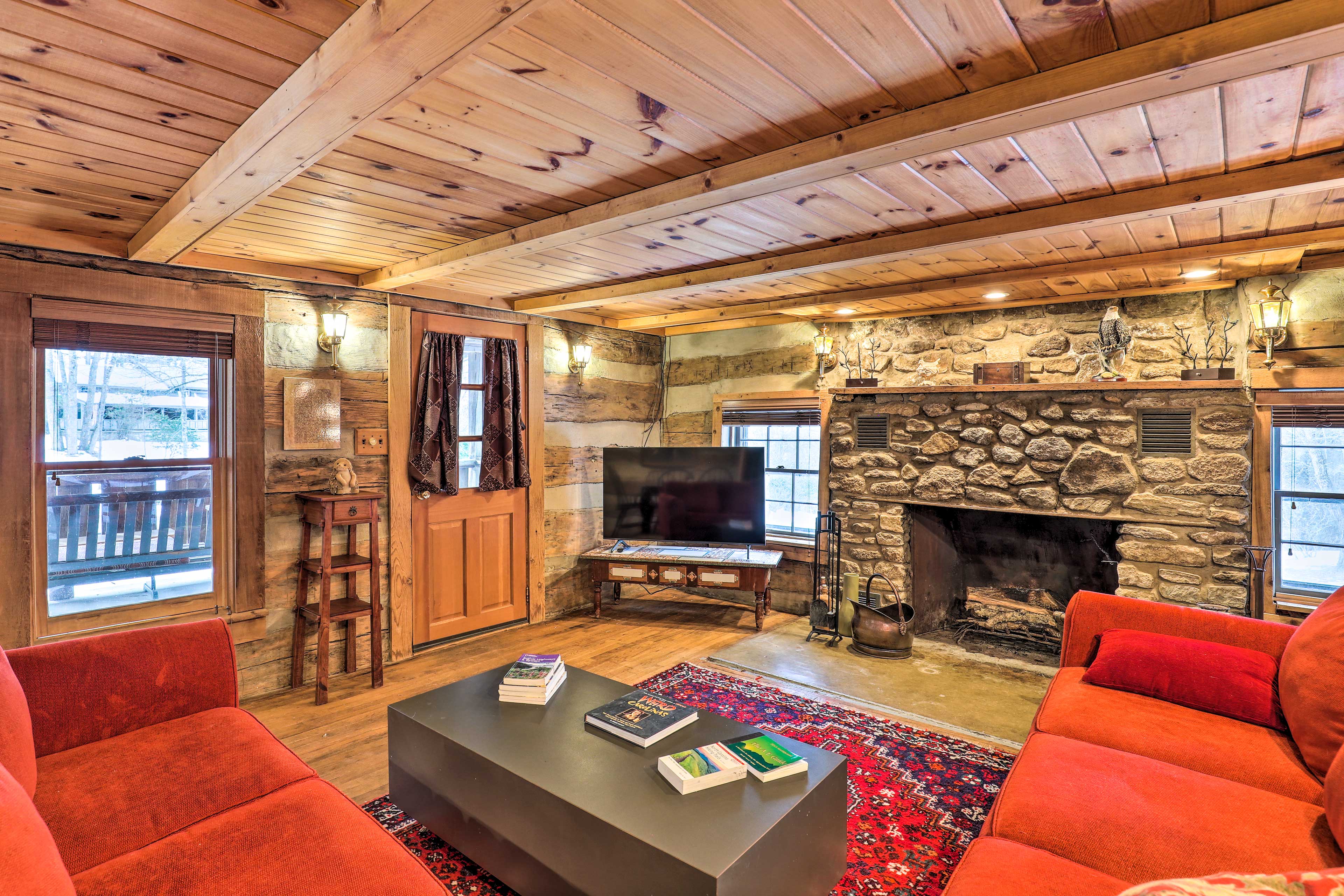 Living Room | Wood-Burning Fireplace