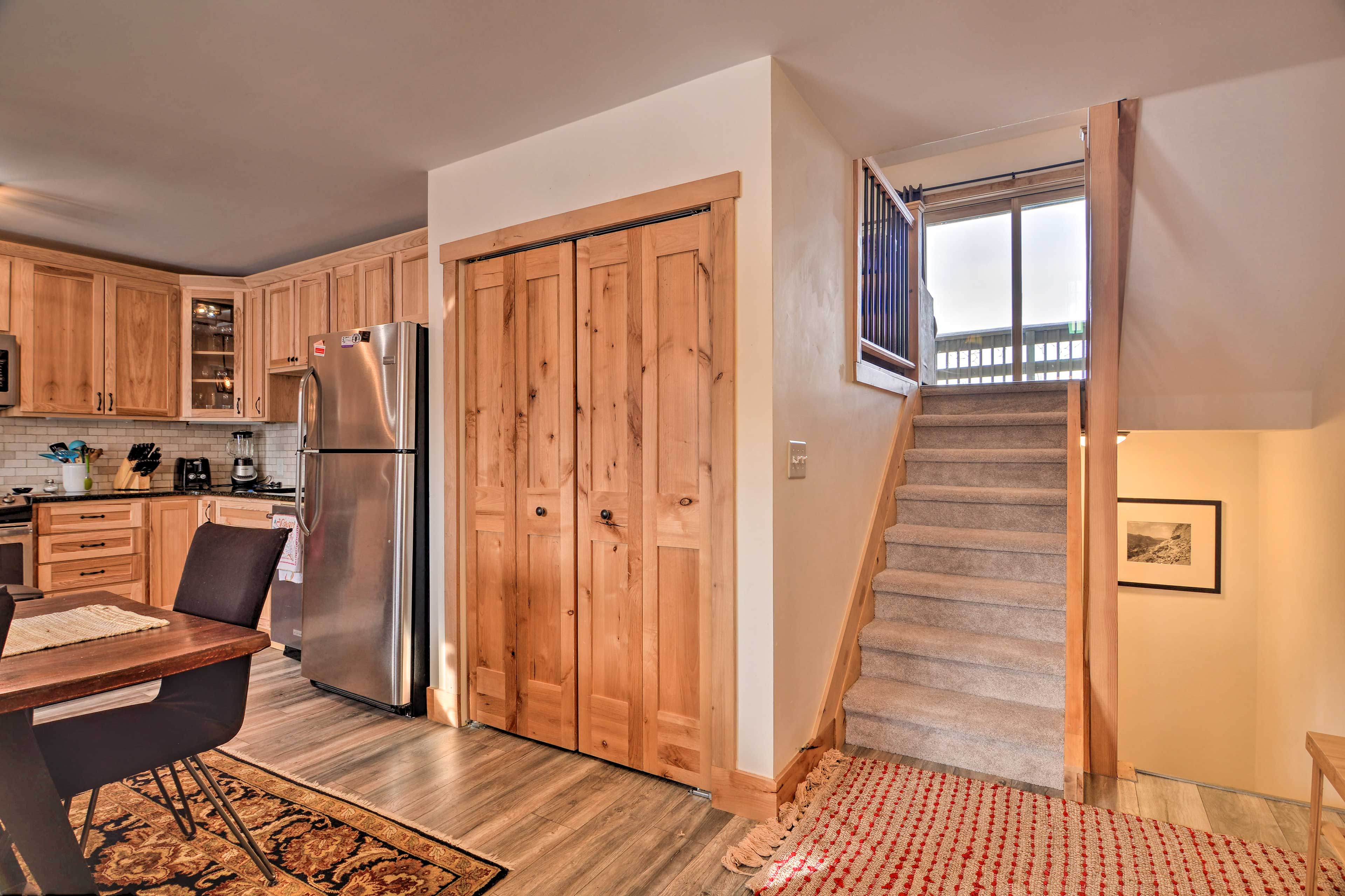 Kitchen | Stairs to Access Living Room