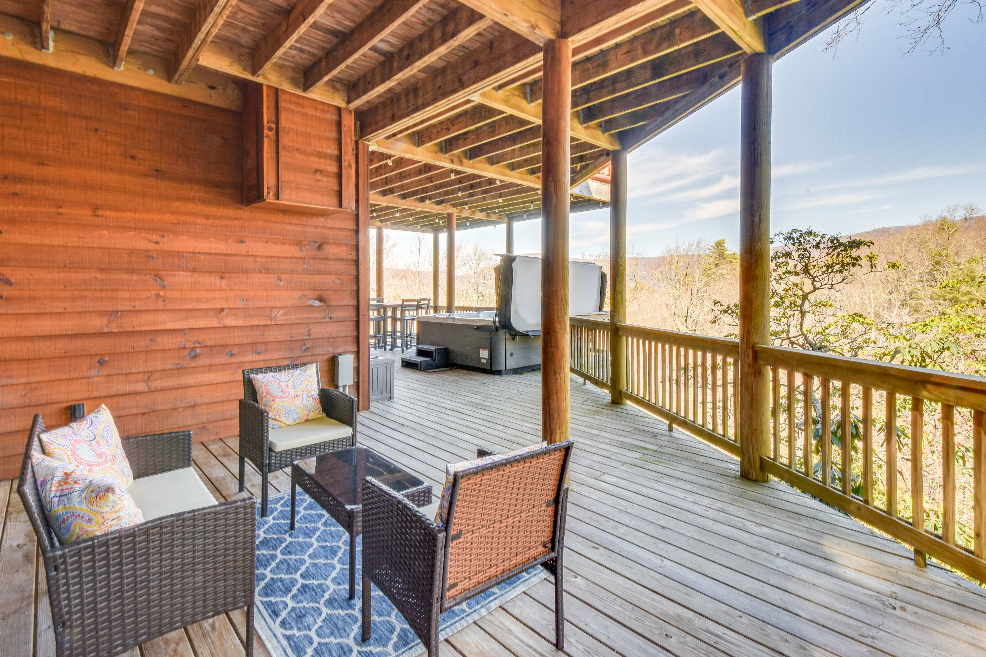 Basement Deck | Outdoor TV | Private Hot Tub