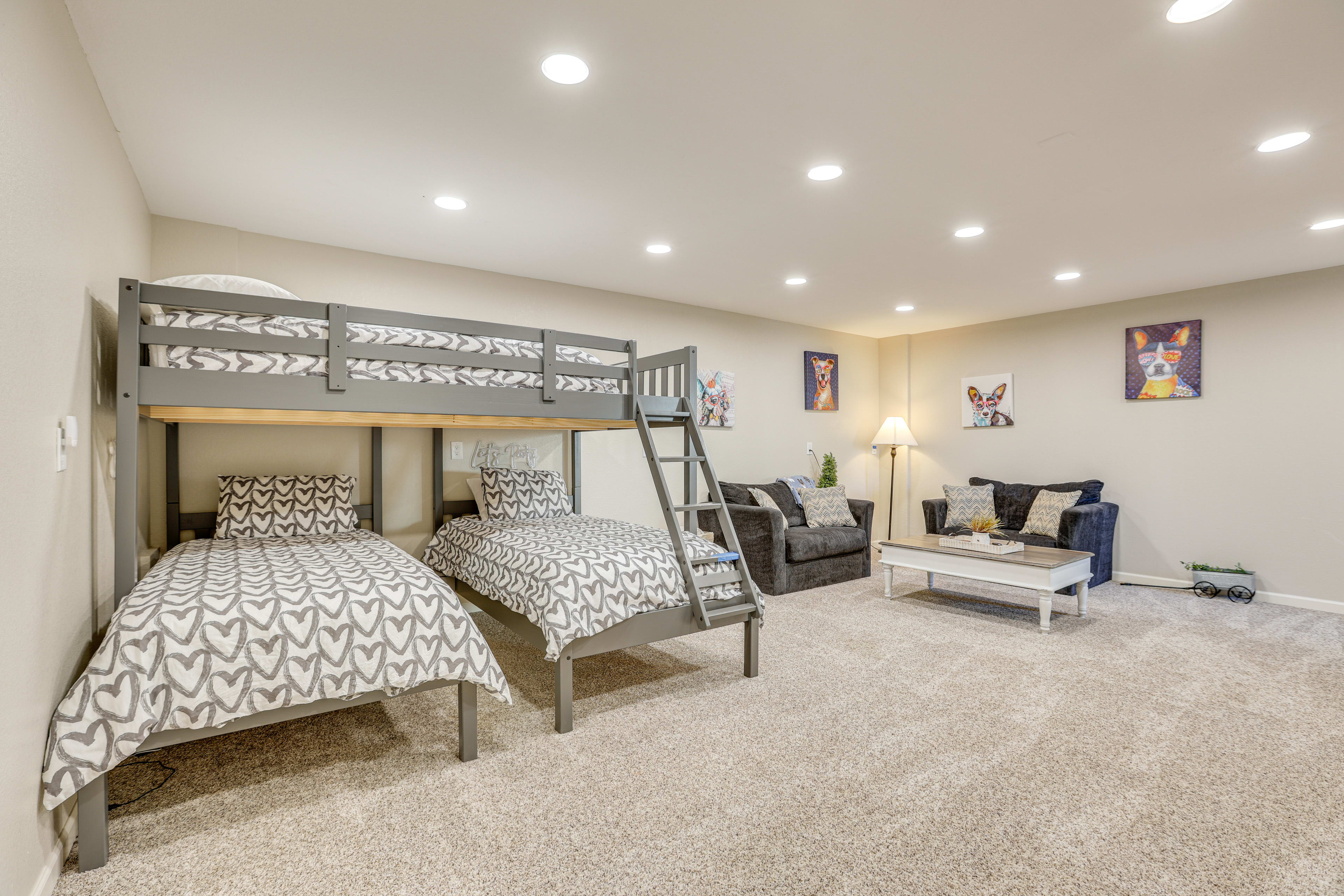 Lower Living Area | 2 Twin Beds | Lofted Full Bed