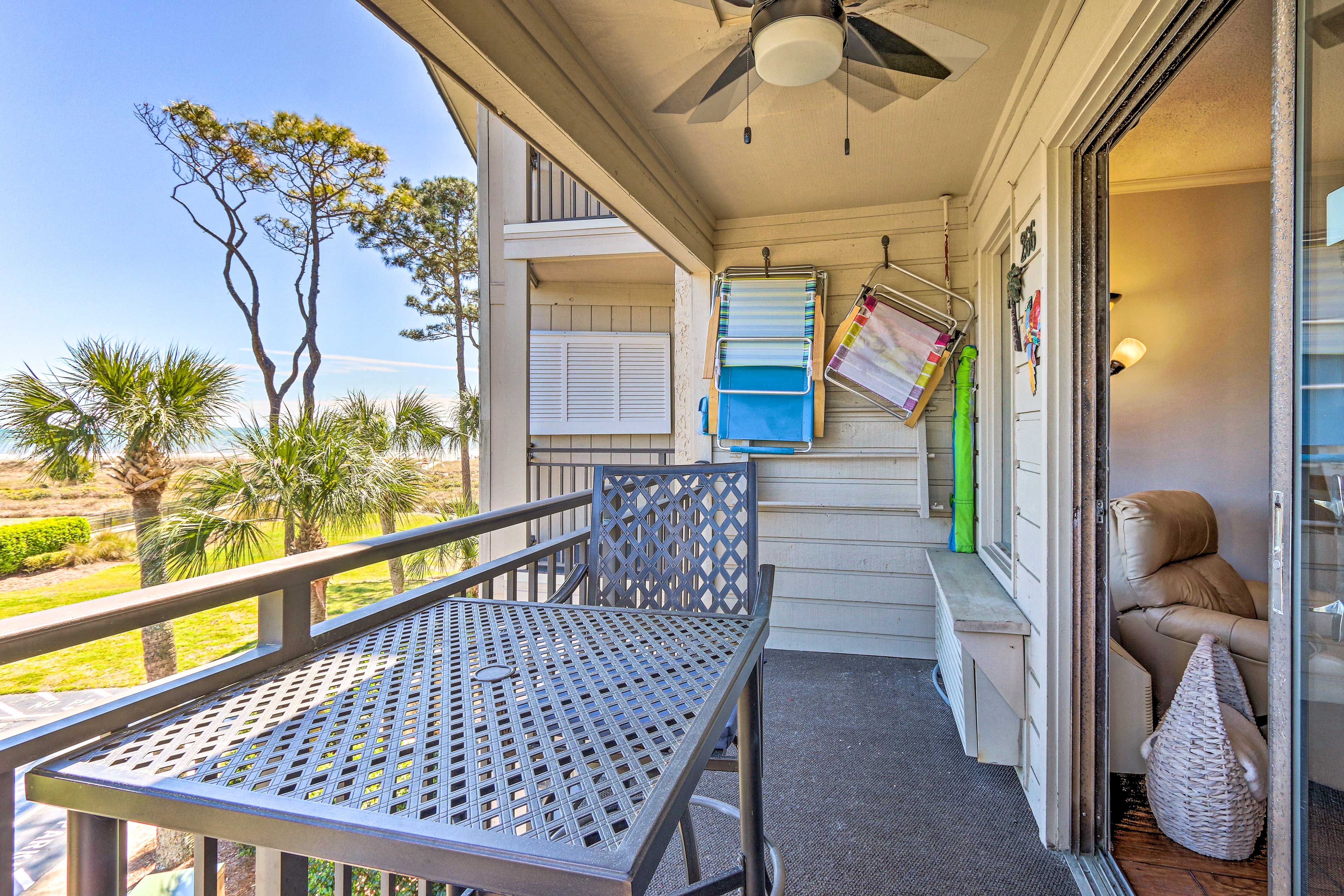 Condo Exterior | Furnished Balcony