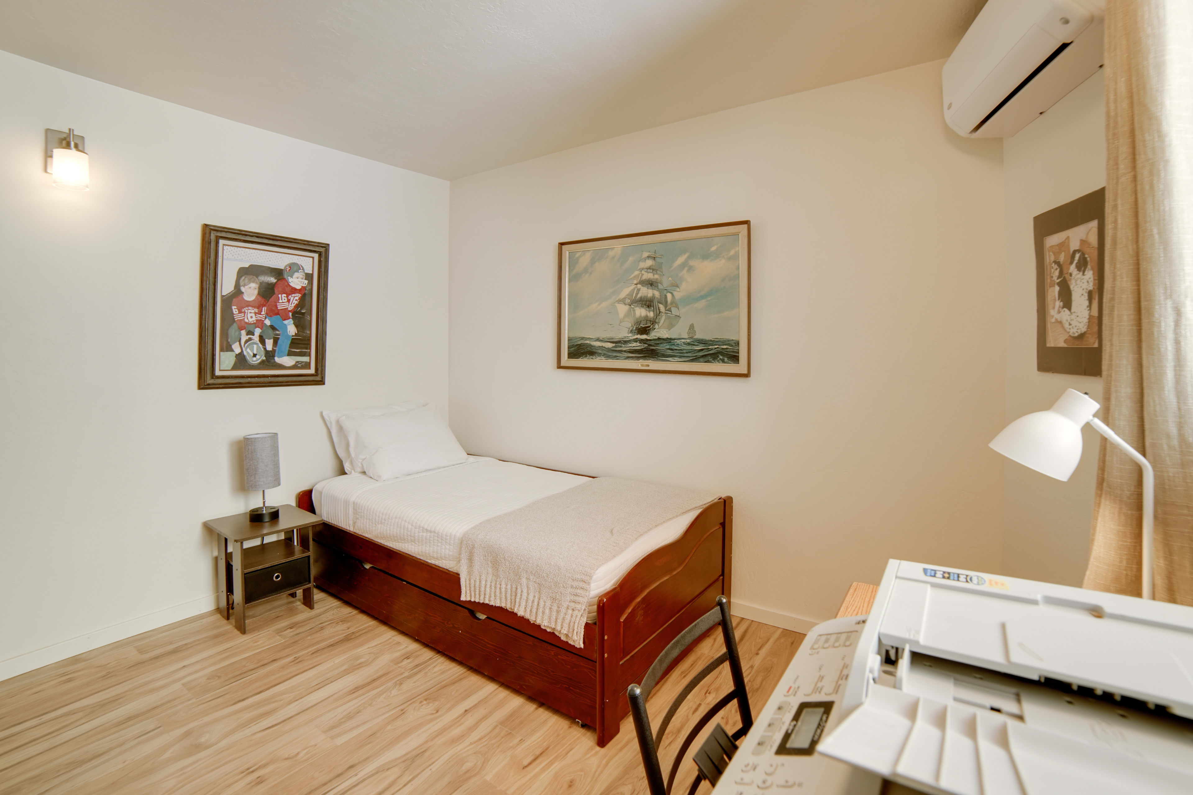 Bedroom 3 | Twin Bed | Laptop-Friendly Workspace | In-Unit Laundry