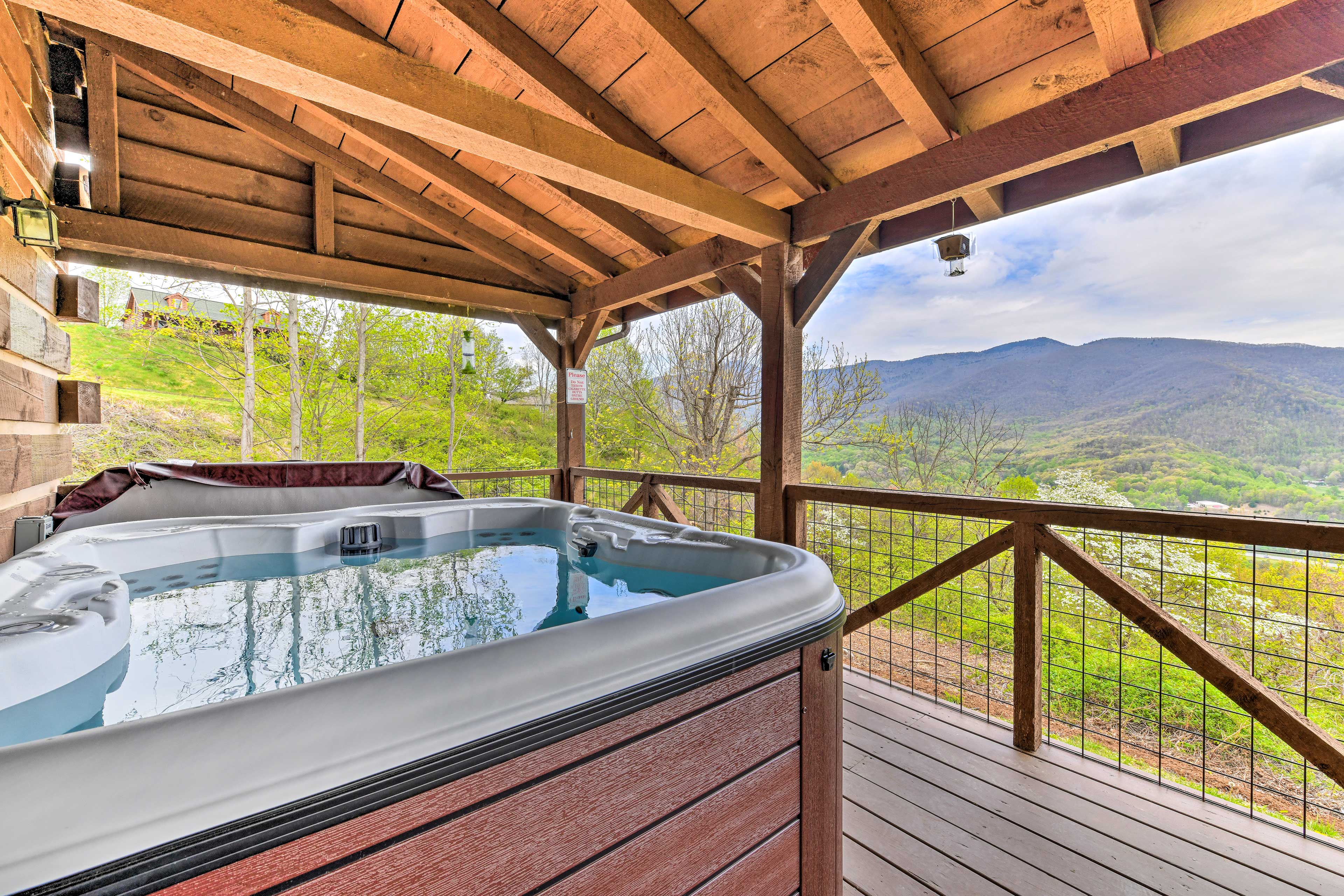 Covered Porch | Private Hot Tub