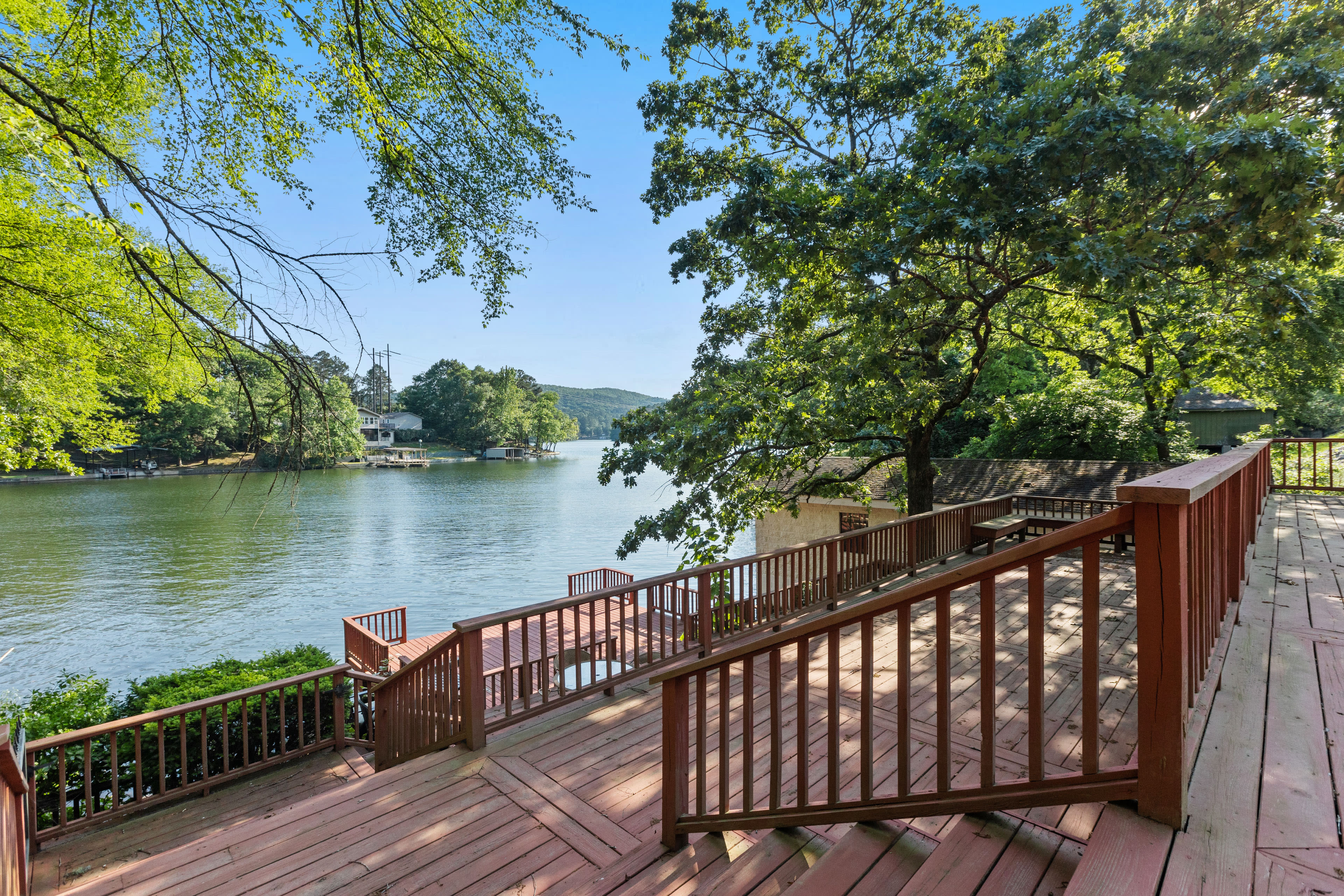 Furnished Deck (Stairs Required) | Outdoor Dining | Gas Grill | Lake Views