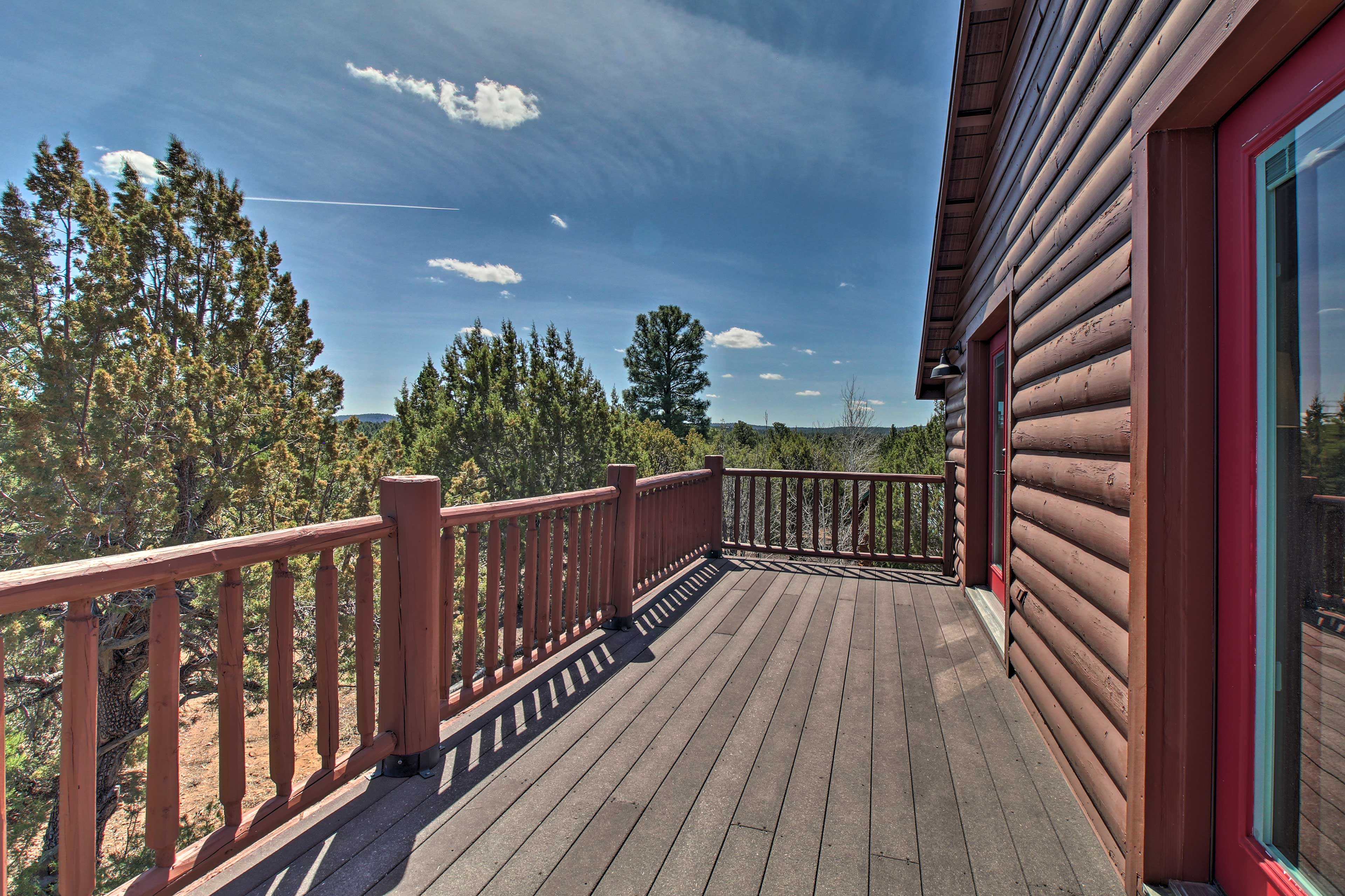 Balcony | 2-Story Cabin | Stairs Required for Full Interior Access