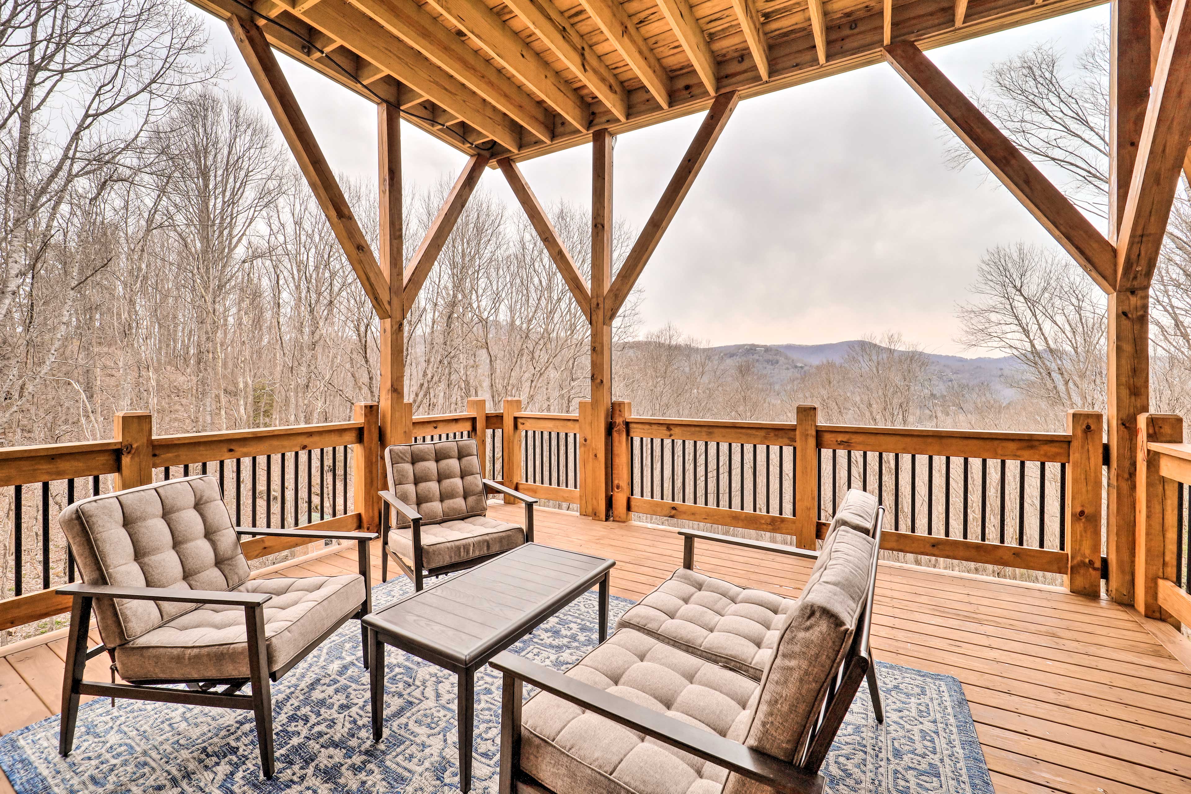 Private Balcony | Fire Pit w/ Adirondack Chairs | Gas Grill