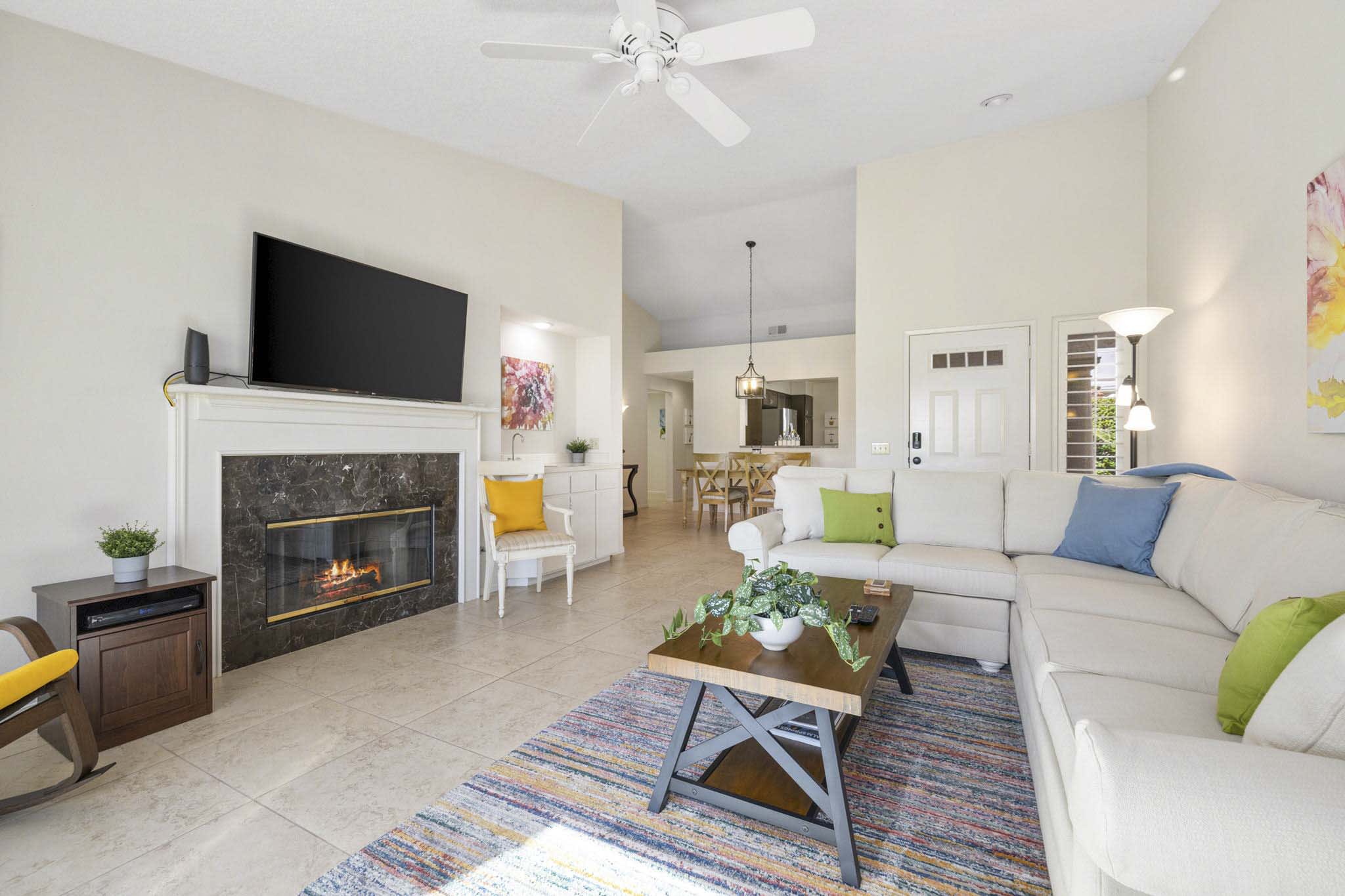 Living Room | Fireplace | Central A/C