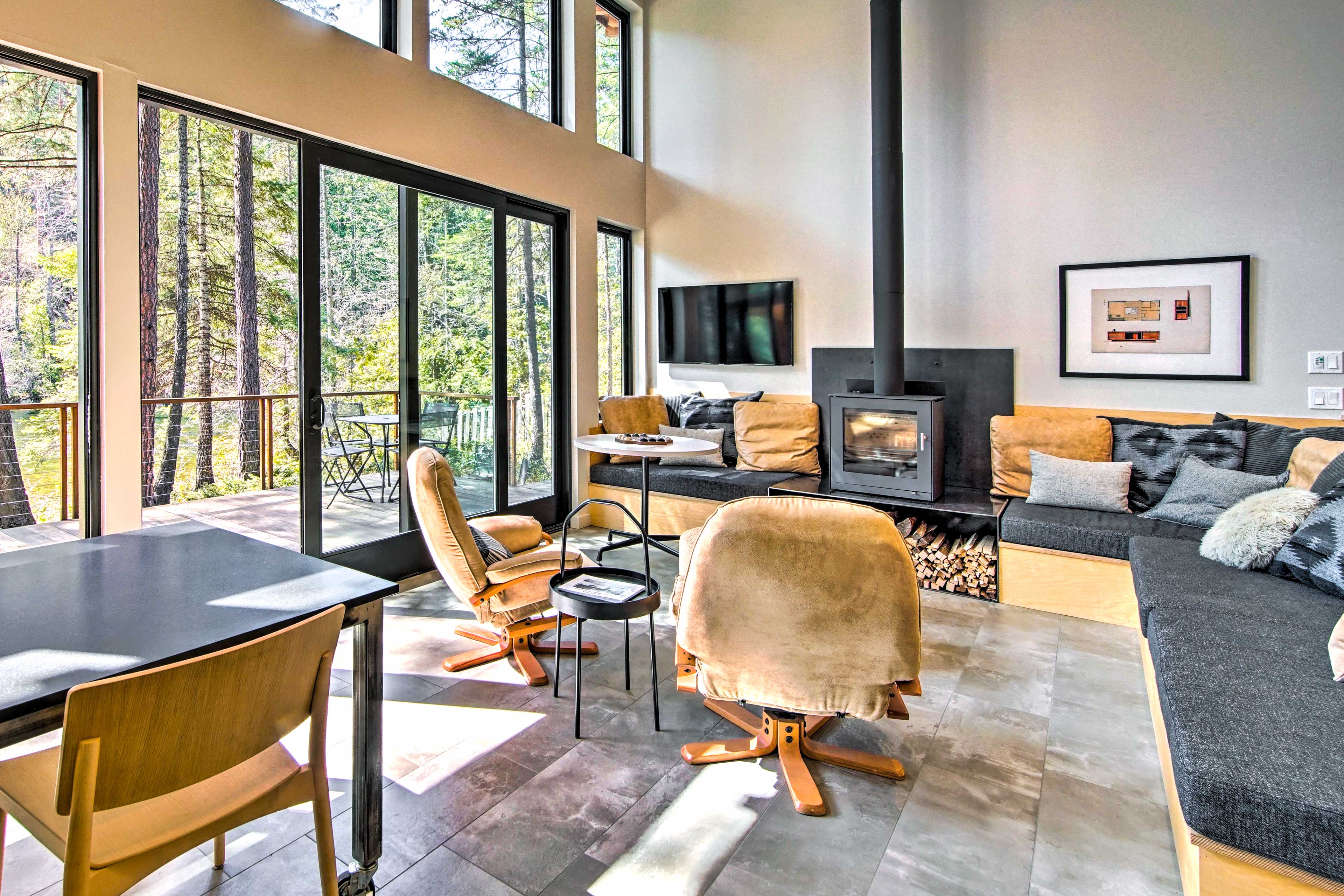 Living Room | Smart TV | Wood-Burning Stove