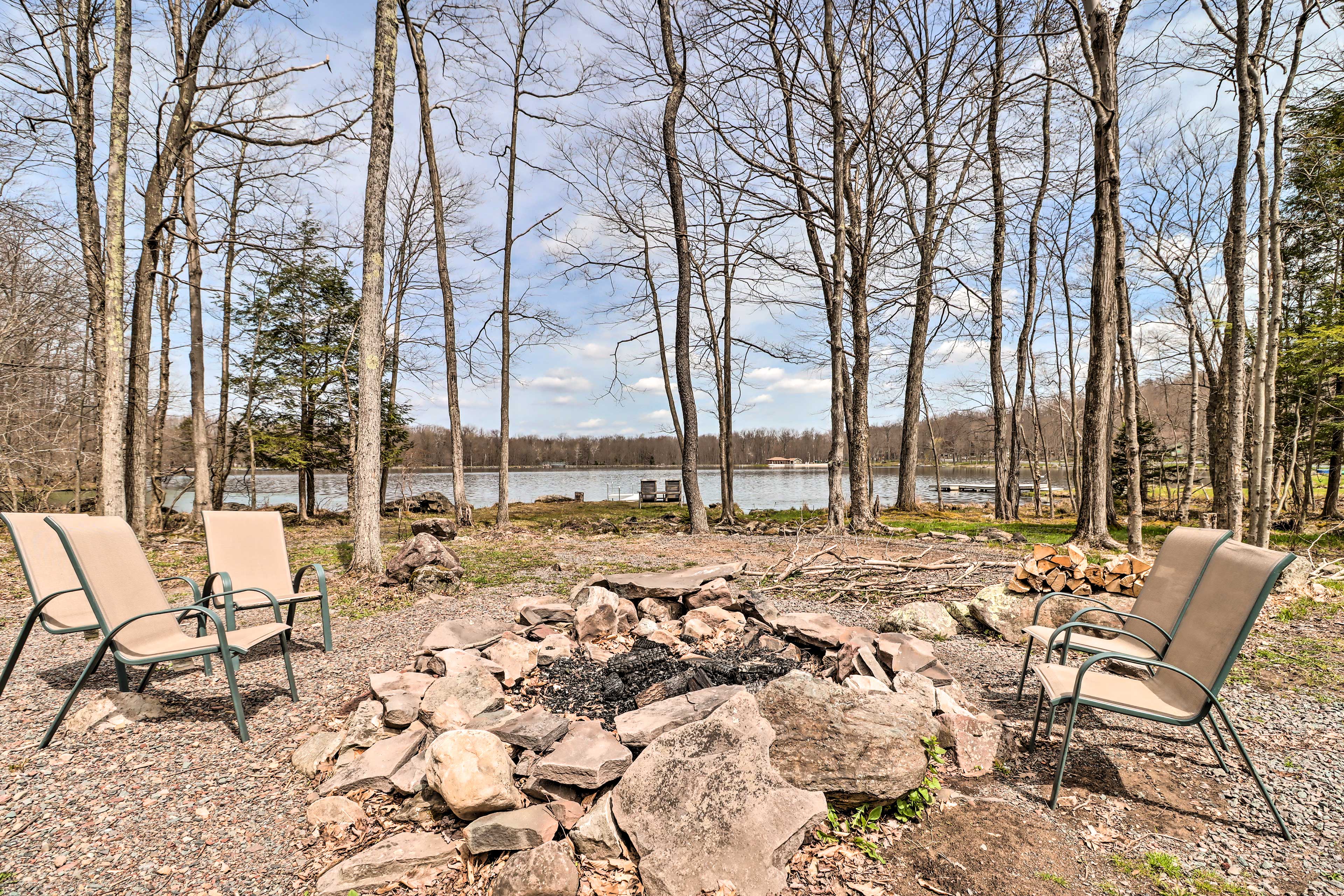 Lakefront Pocono Lake Home w/ Dock & Fire Pit