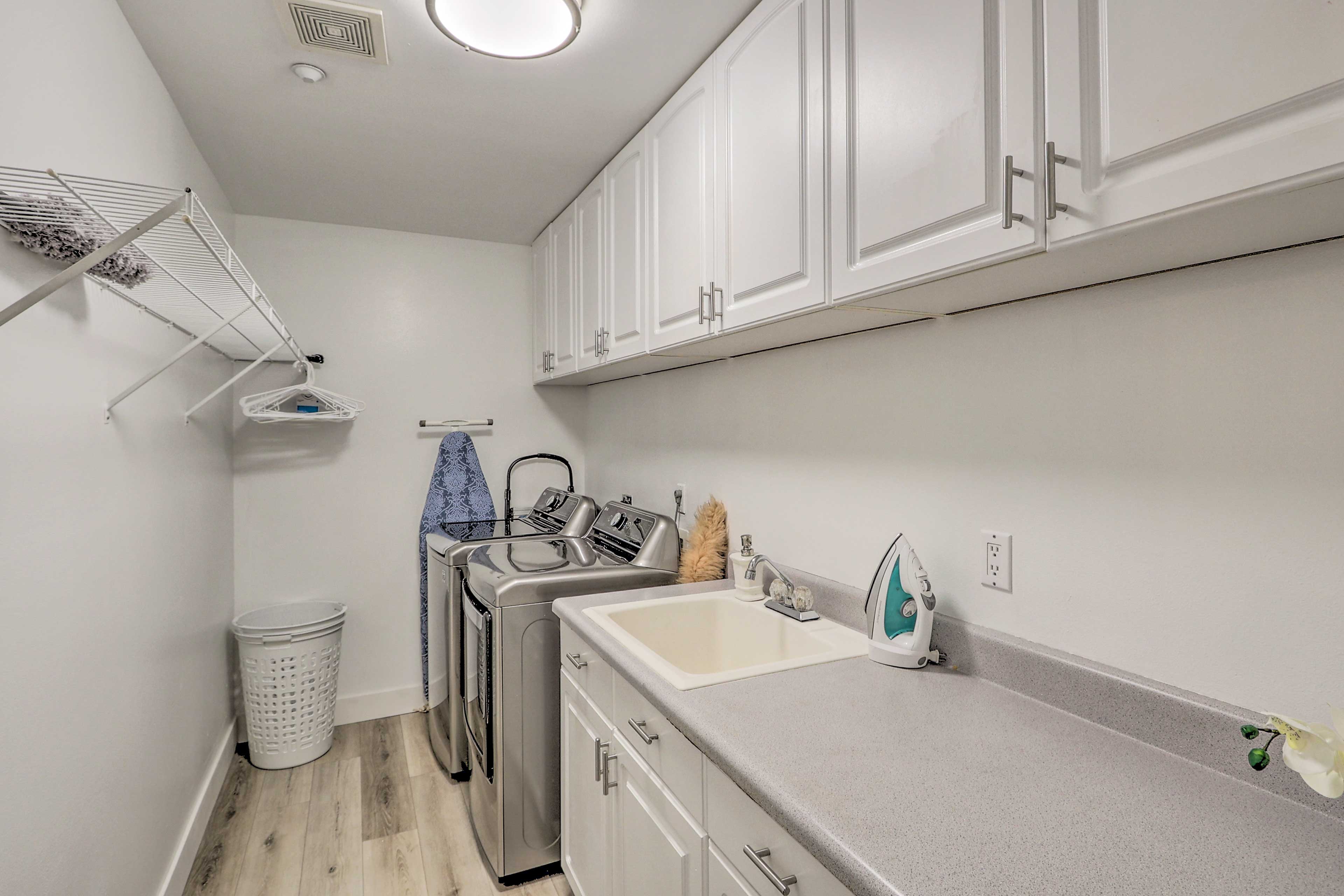 Laundry Room | Lower Level | Washer + Dryer | Iron + Board