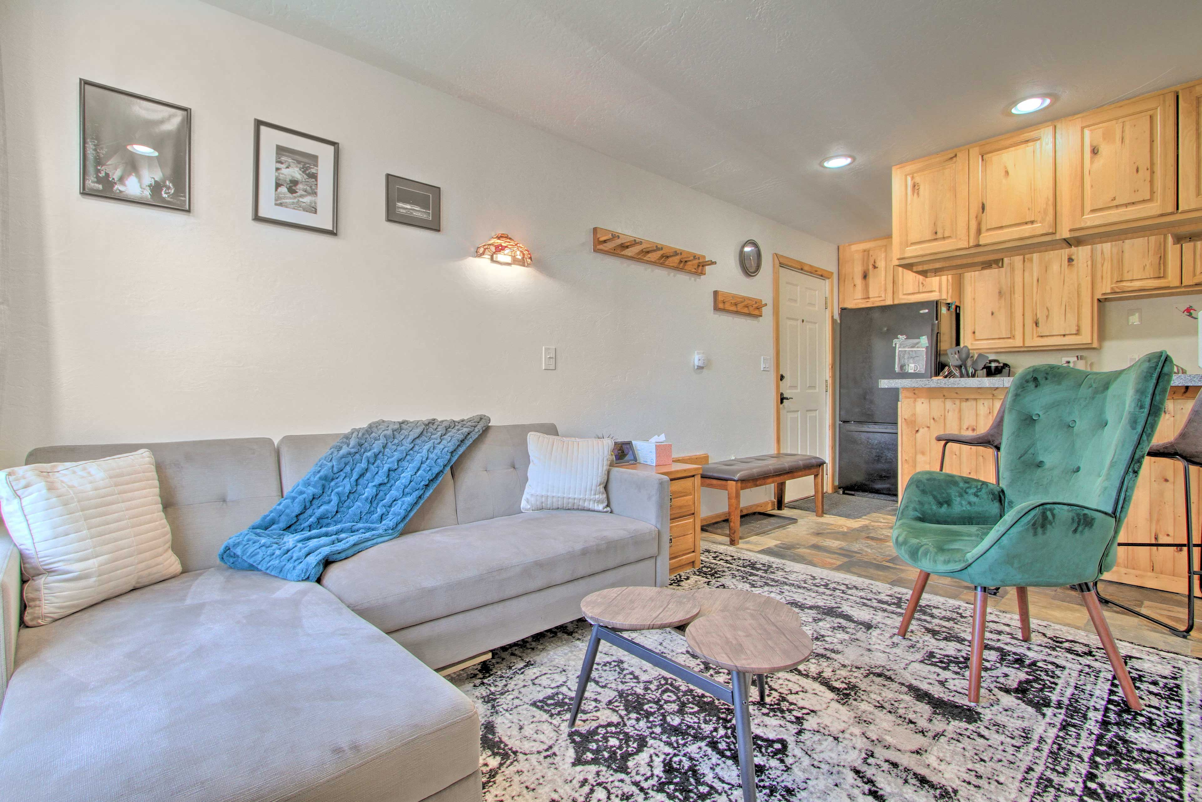 Big Sky Vacation Rental | 440 Sq Ft | 1BR | 1BA | Stairs Required