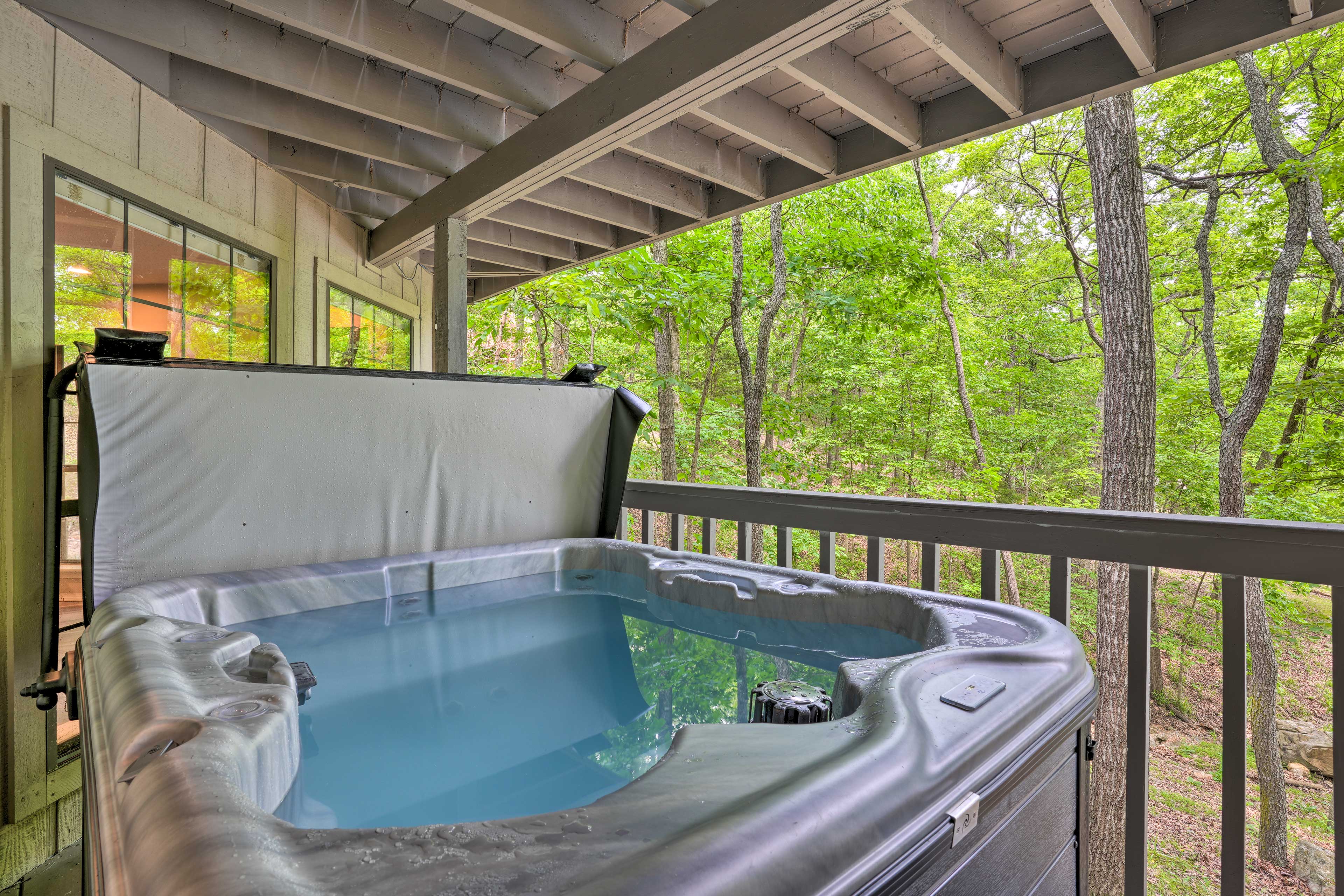 Deck | Private Hot Tub | Outdoor Dining Area | Lake Views