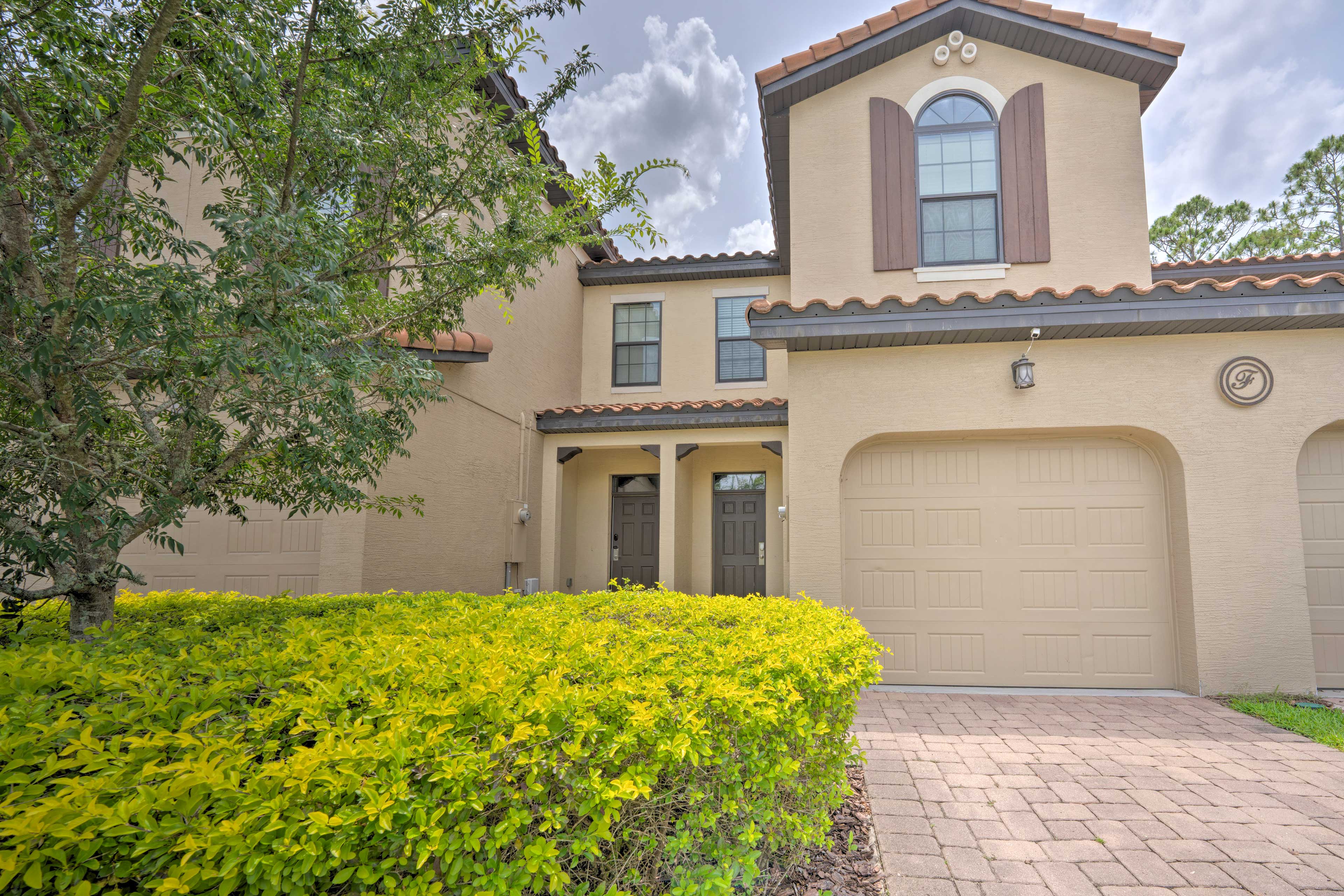 Townhome Exterior | 2 Stories | Parking | Driveway (1 Vehicle) | Street Parking