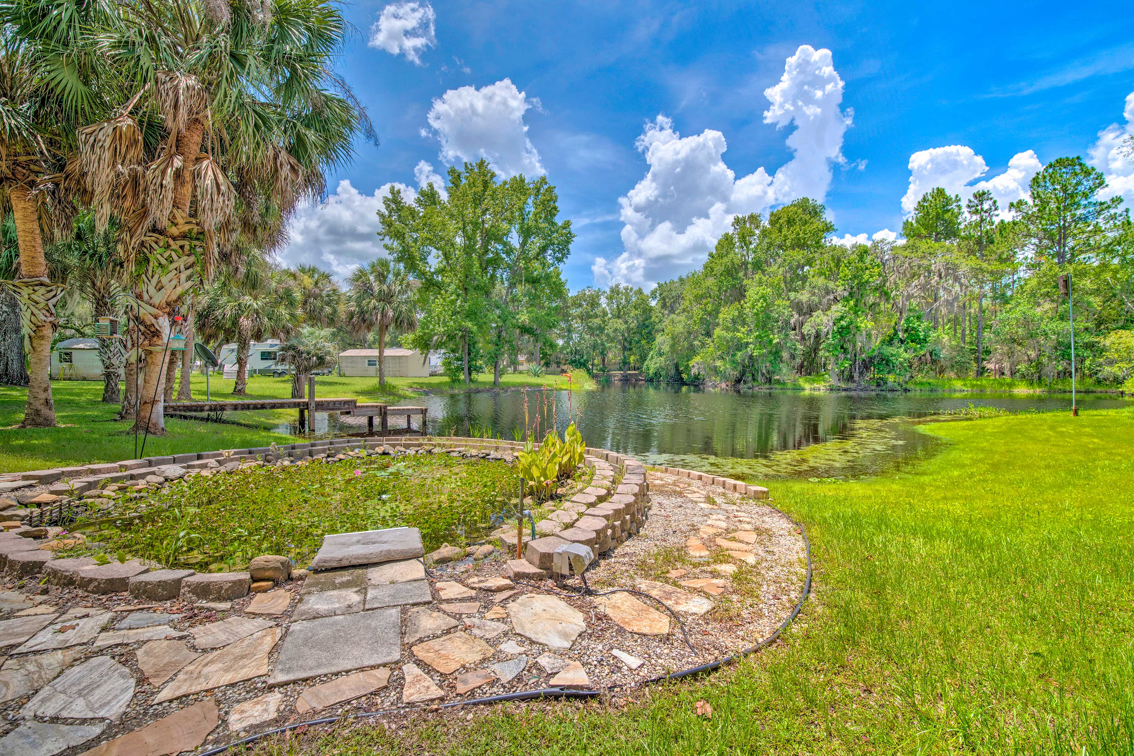 Lake w/ Dock | Alligator in Lake