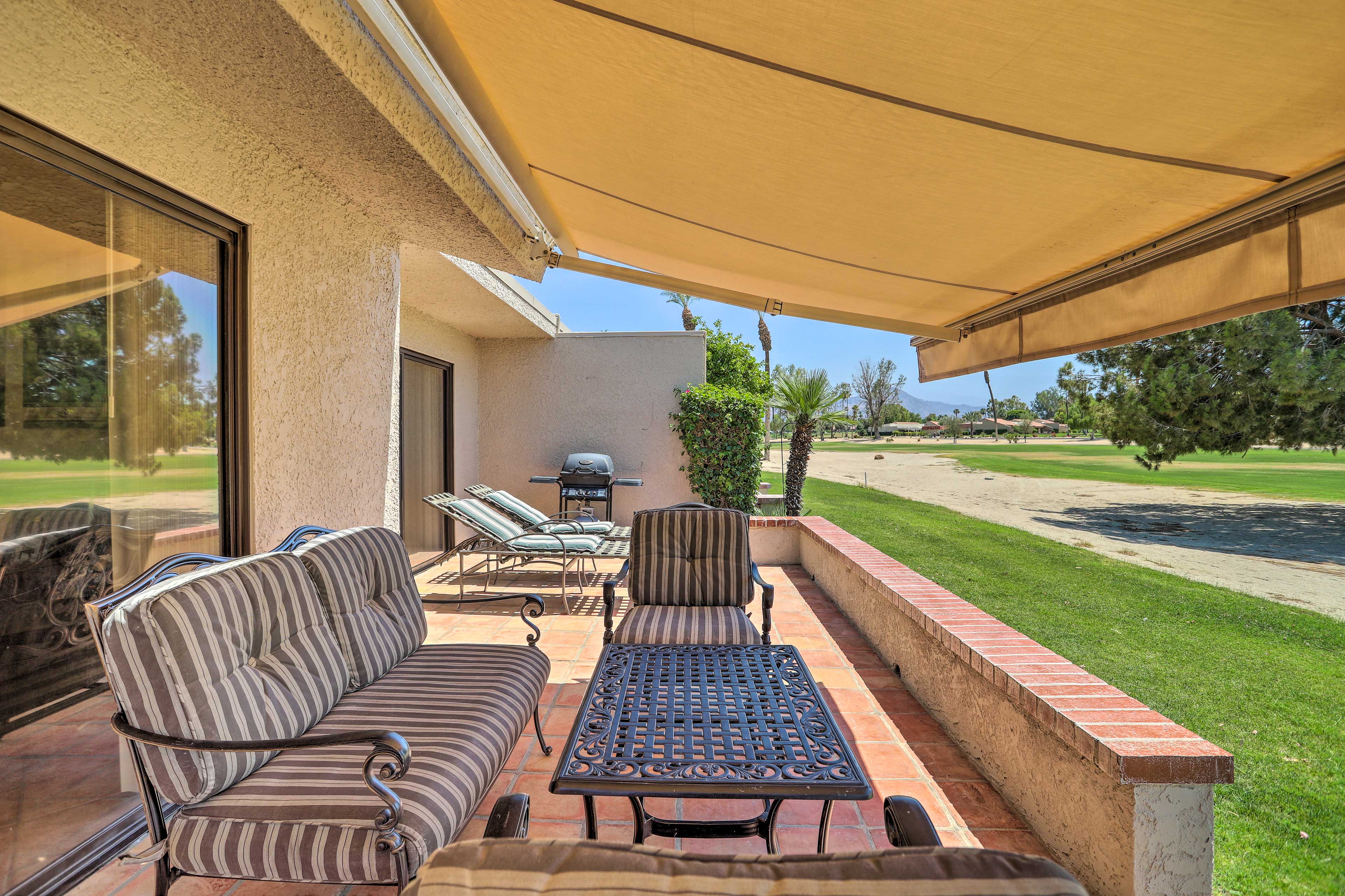 Private Patio | Dining Area | Gas Grill | Views of Fairway