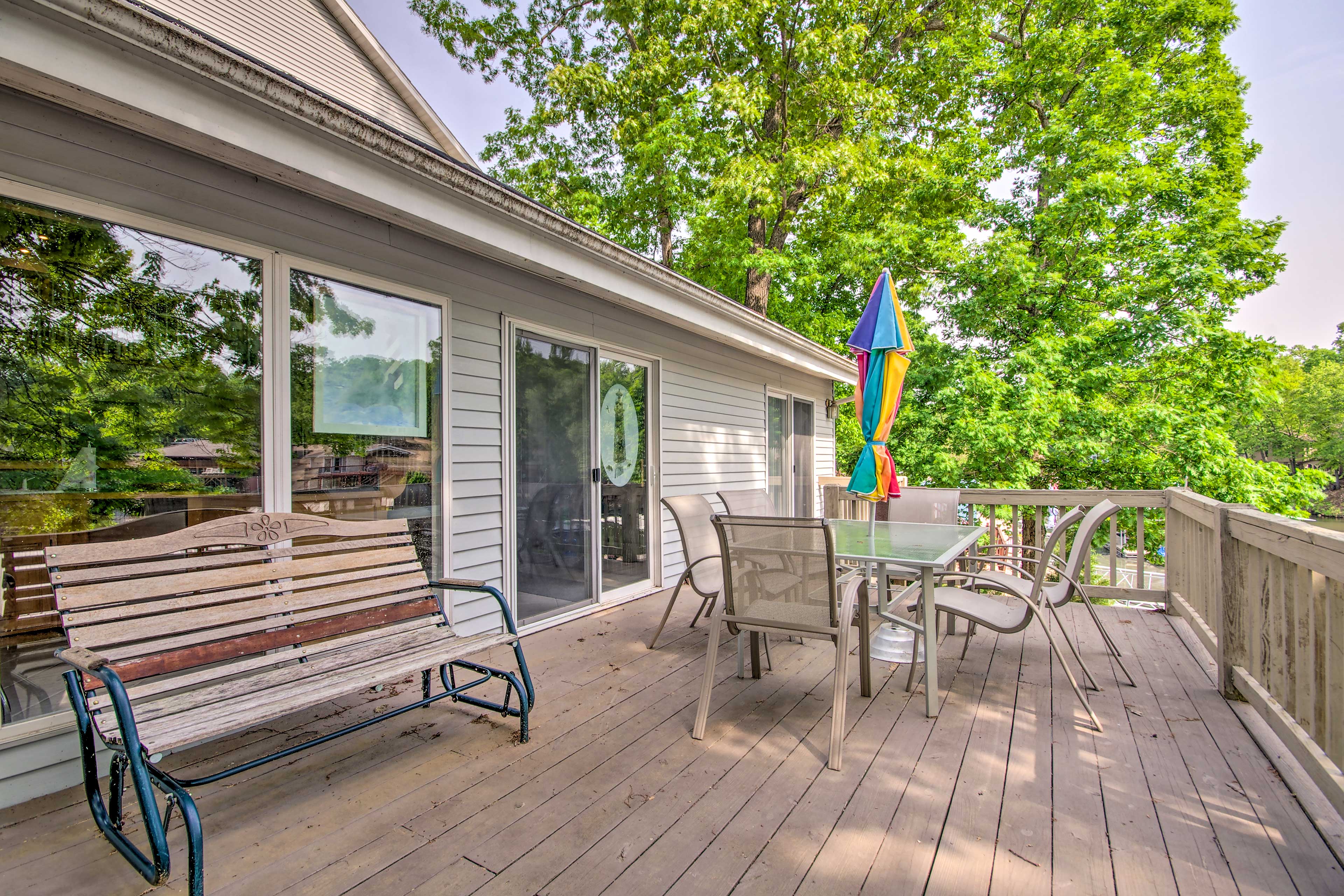 Private Deck | Outdoor Dining Area | Lake Views