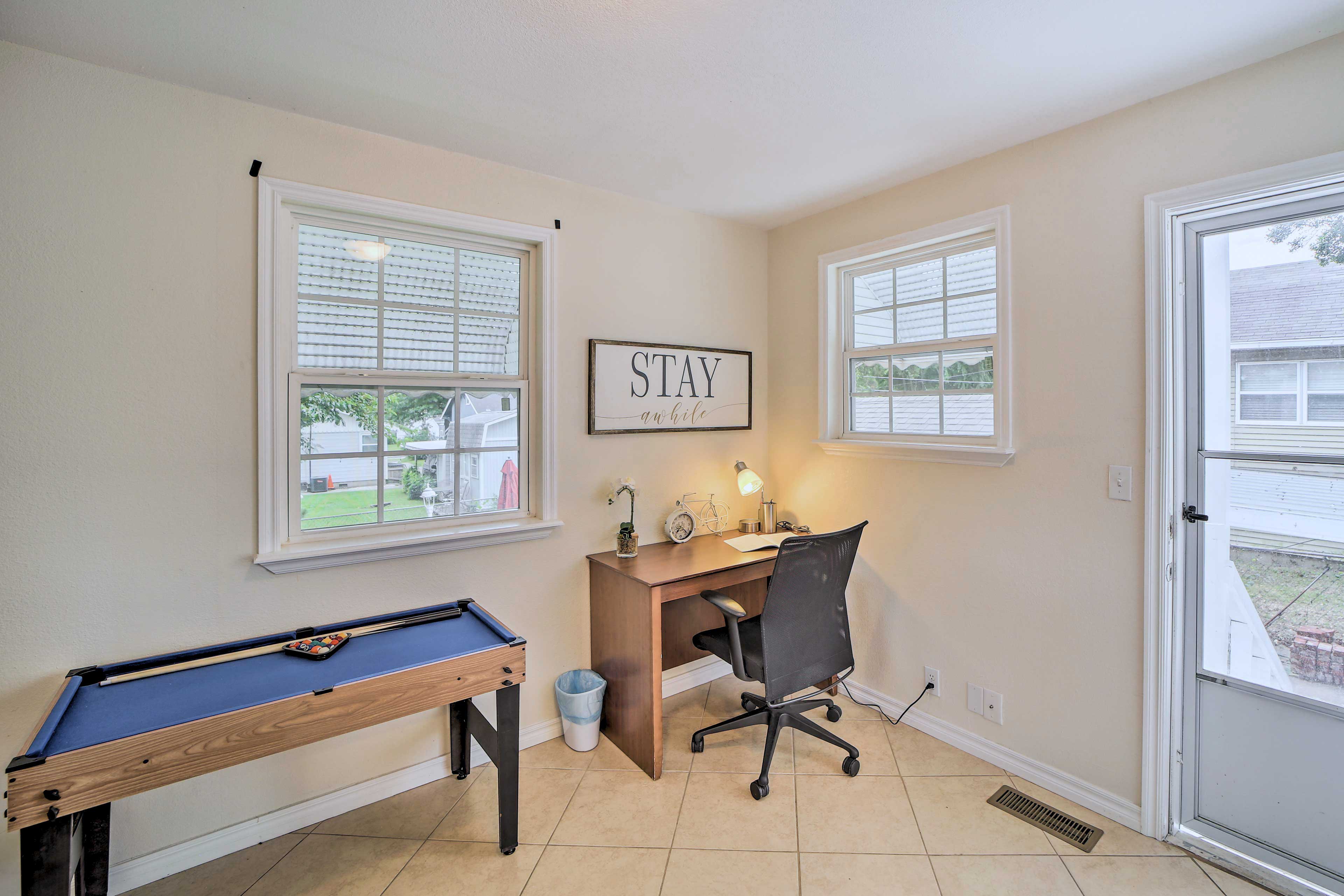 Spare Room | Pool Table | Laptop-Friendly Desk