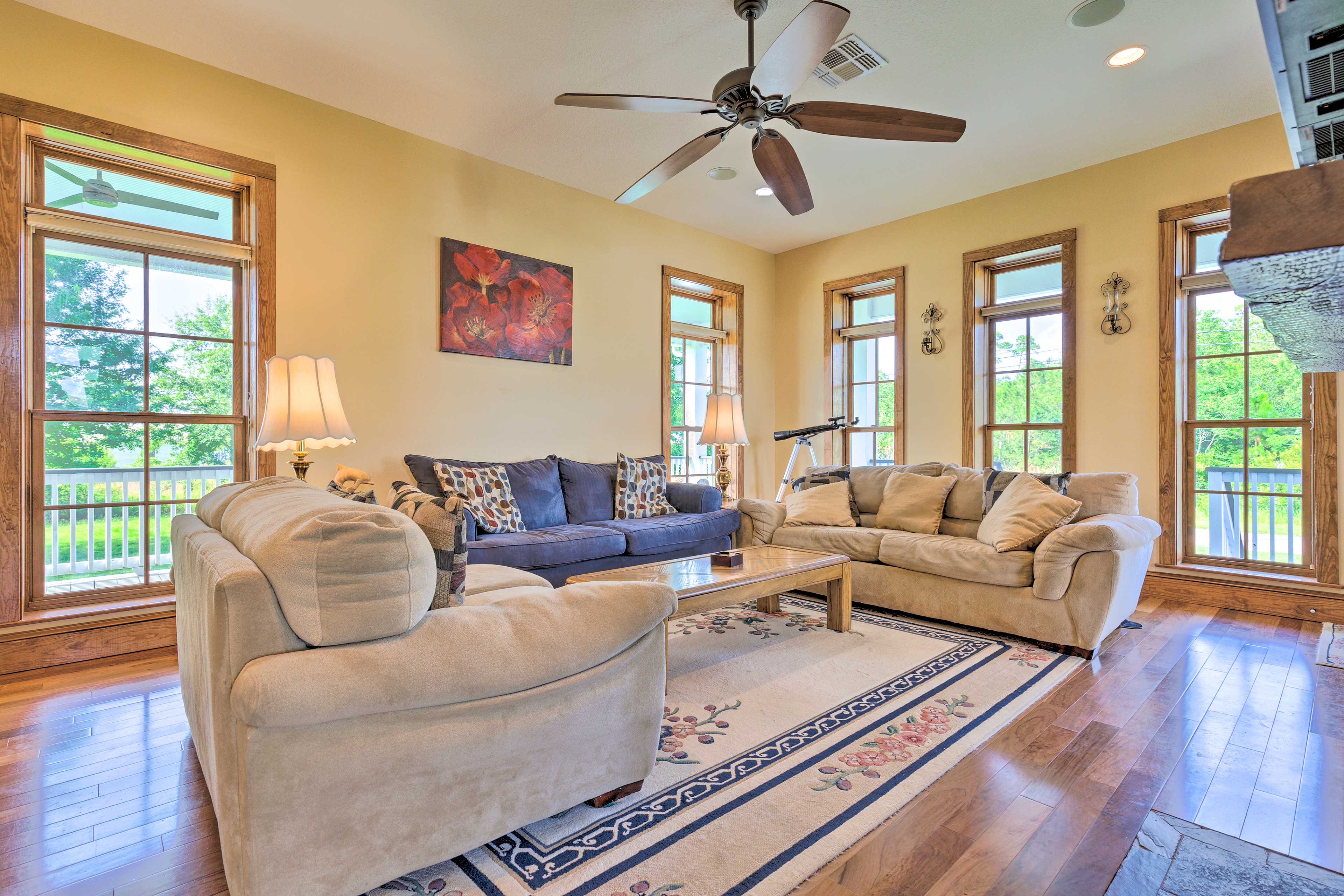 Living Room | Fireplace | Central Air Conditioning & Heating