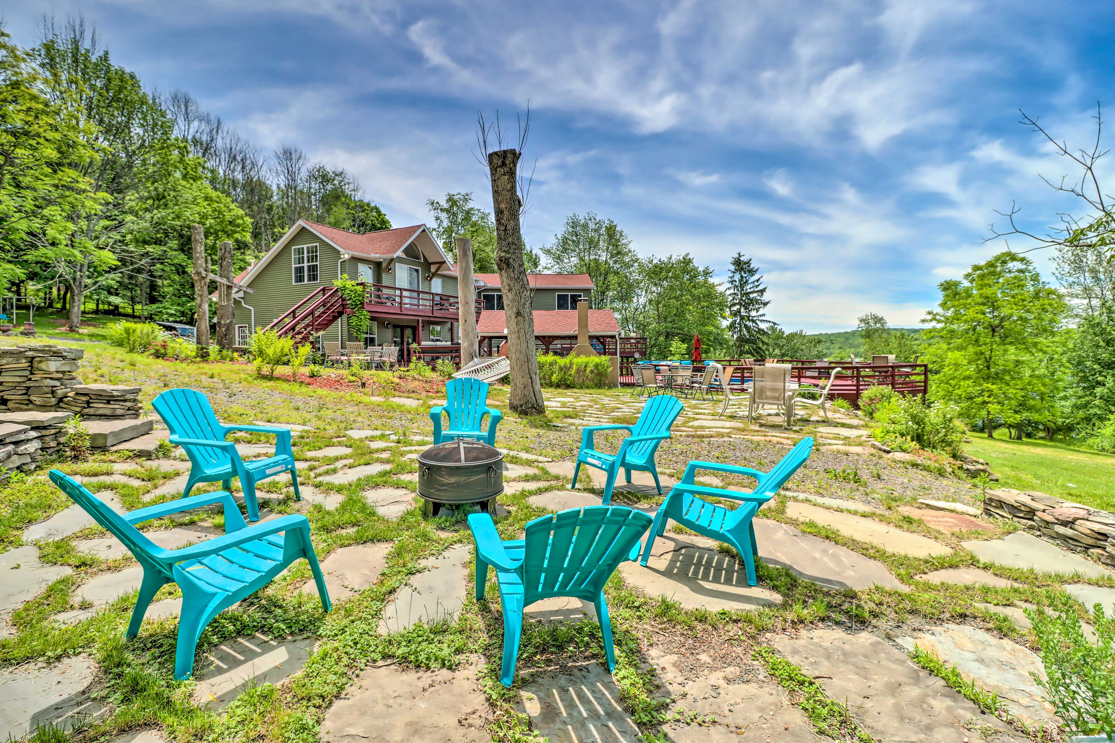 Home Exterior | 5,000 Sq Ft | Outdoor Fireplace (Wood Provided) | Lake Views