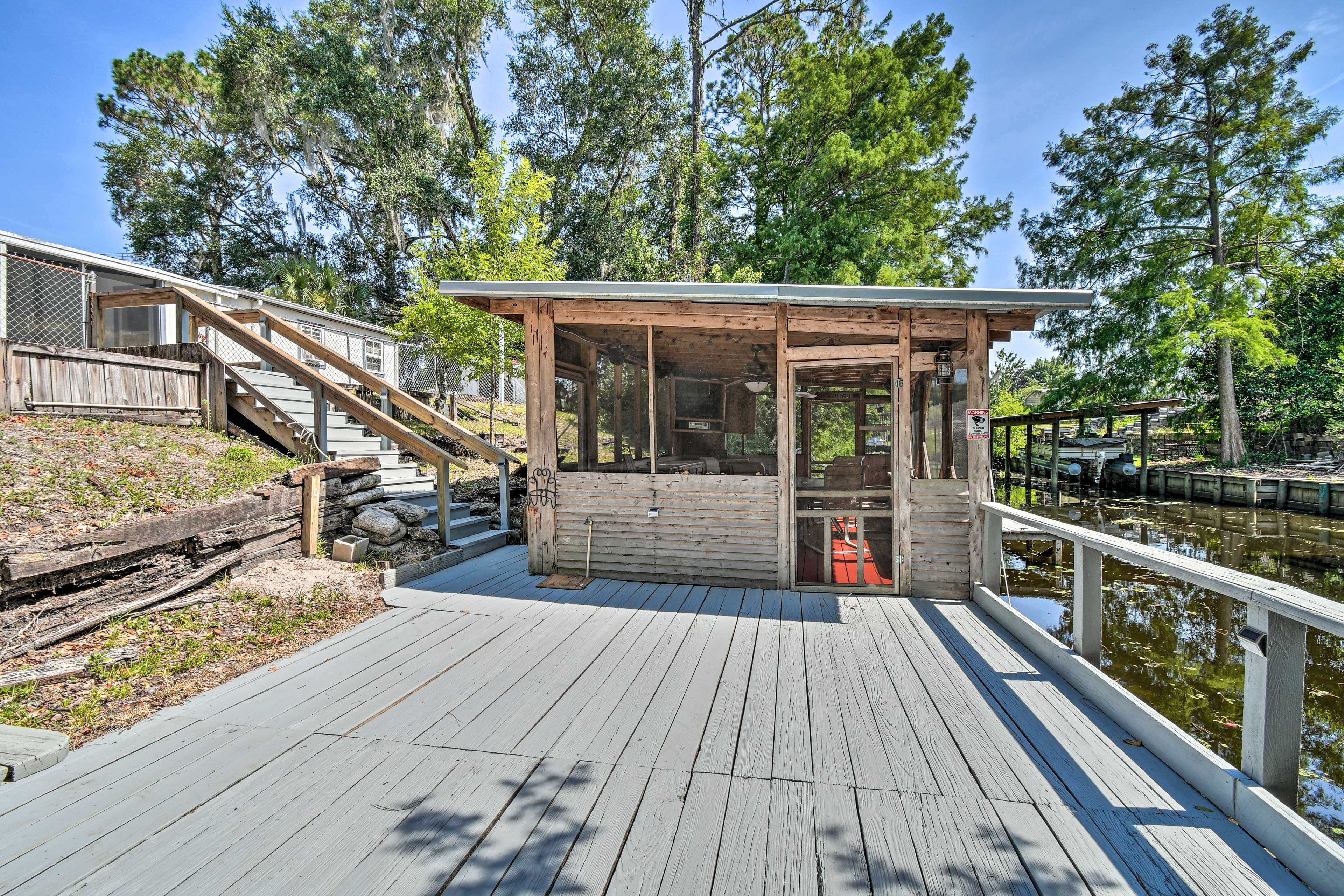 Private Dock | Boat Trailer Parking Allowed On-Site