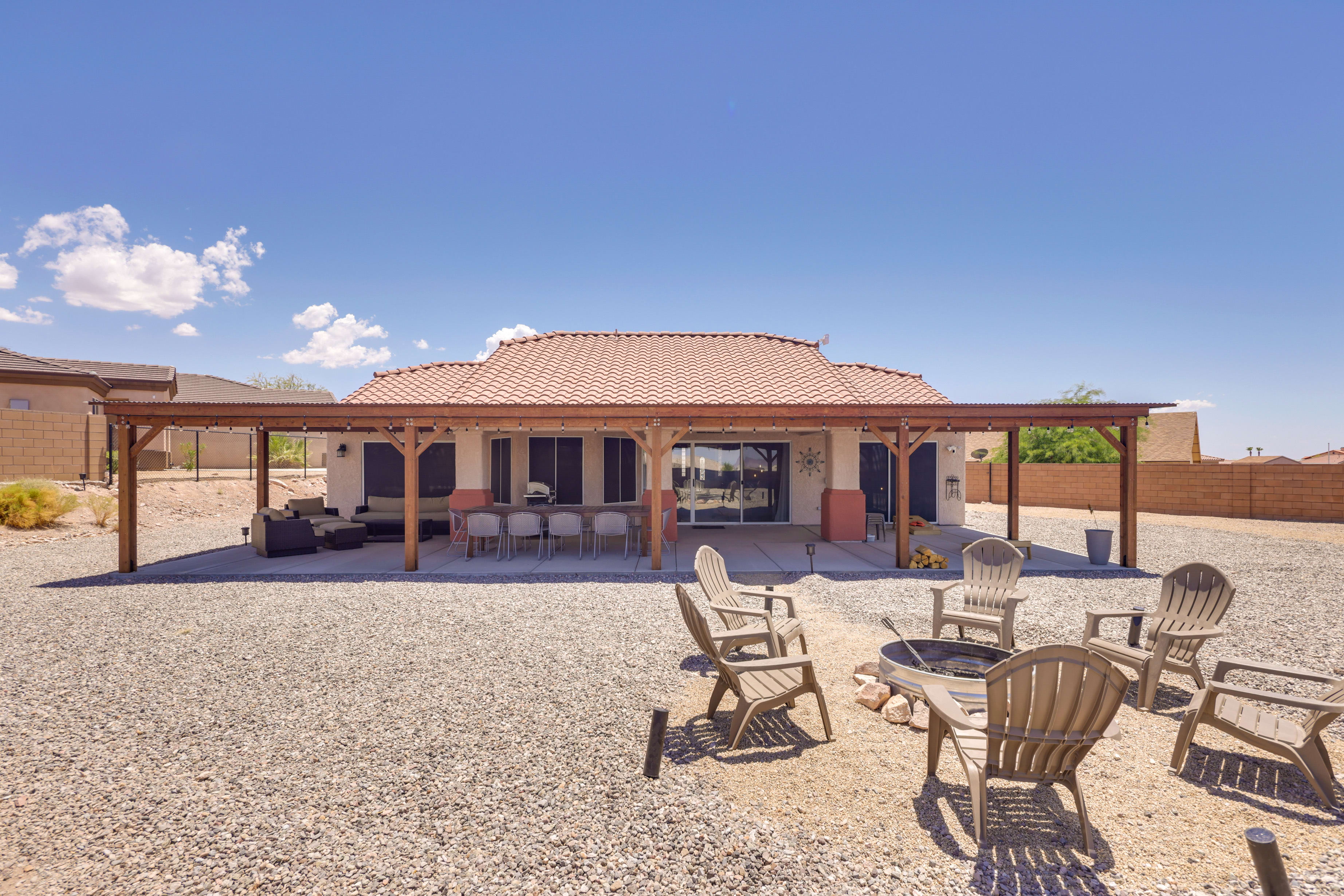 Bullhead City Oasis w/ Fire Pit + Mtn View!