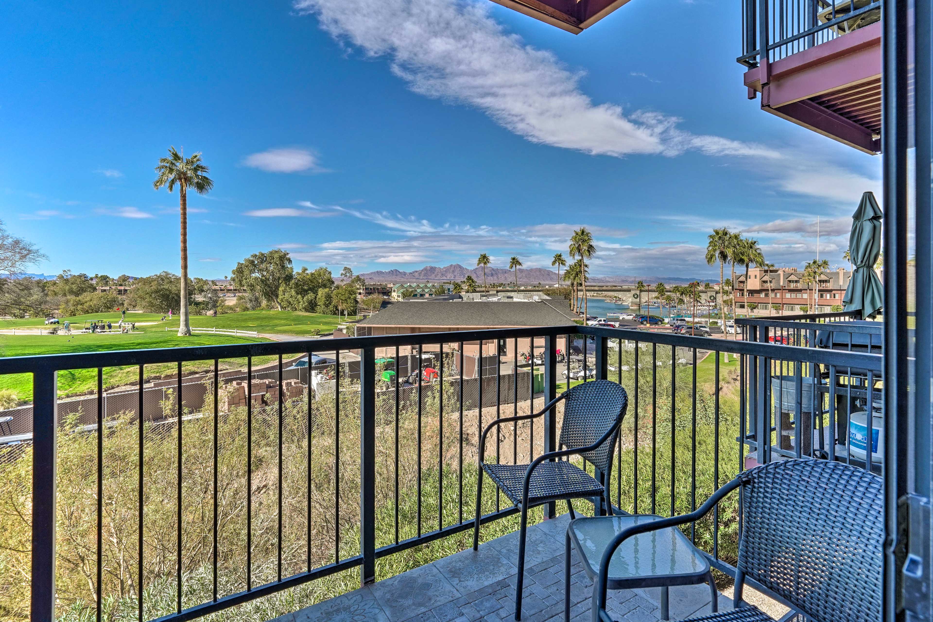 Balcony | Mountain + Golf Course Views