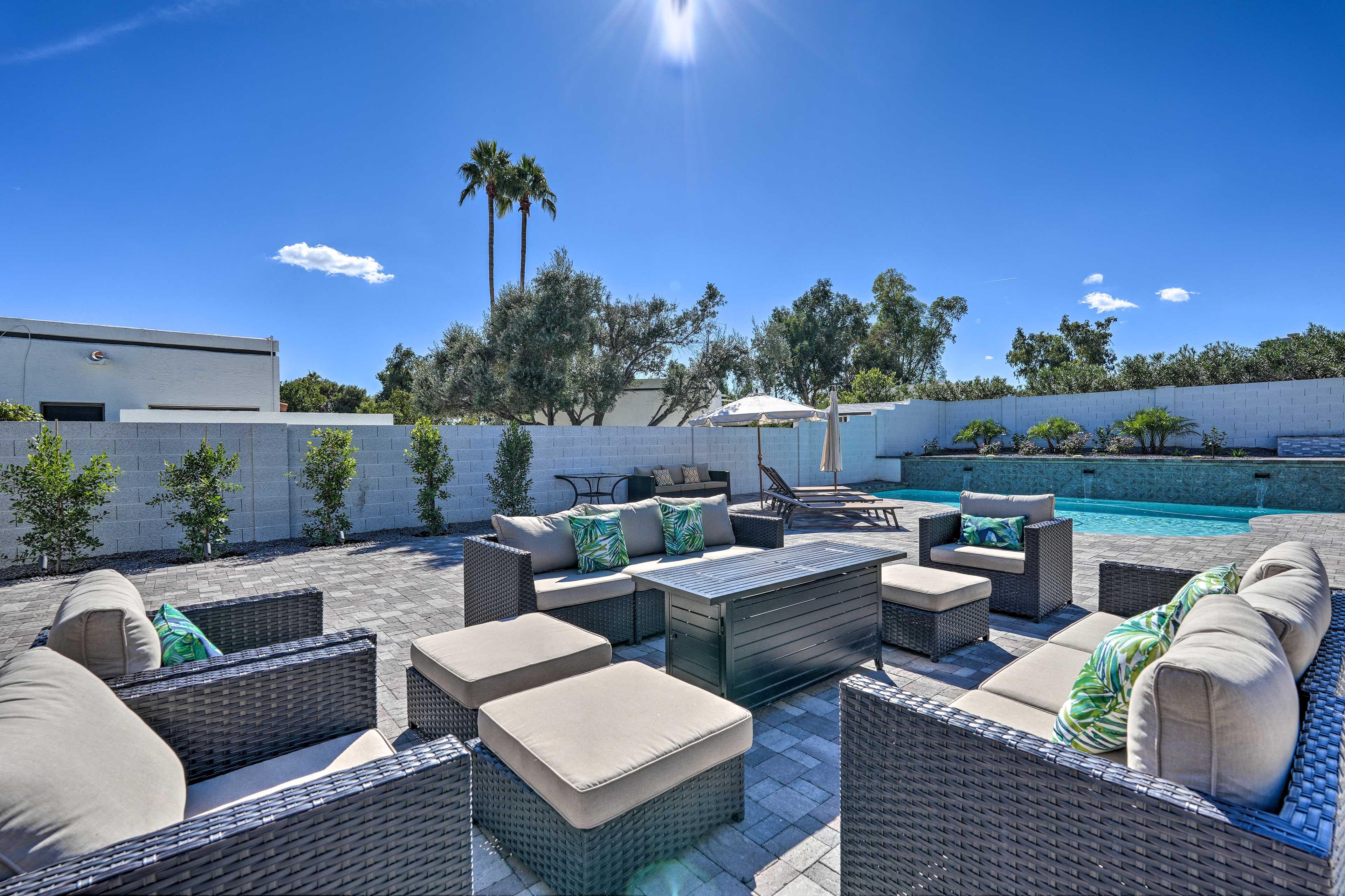 Private Patio | Pool Access | Lounge Chairs | Bar Seating | Fire Pit