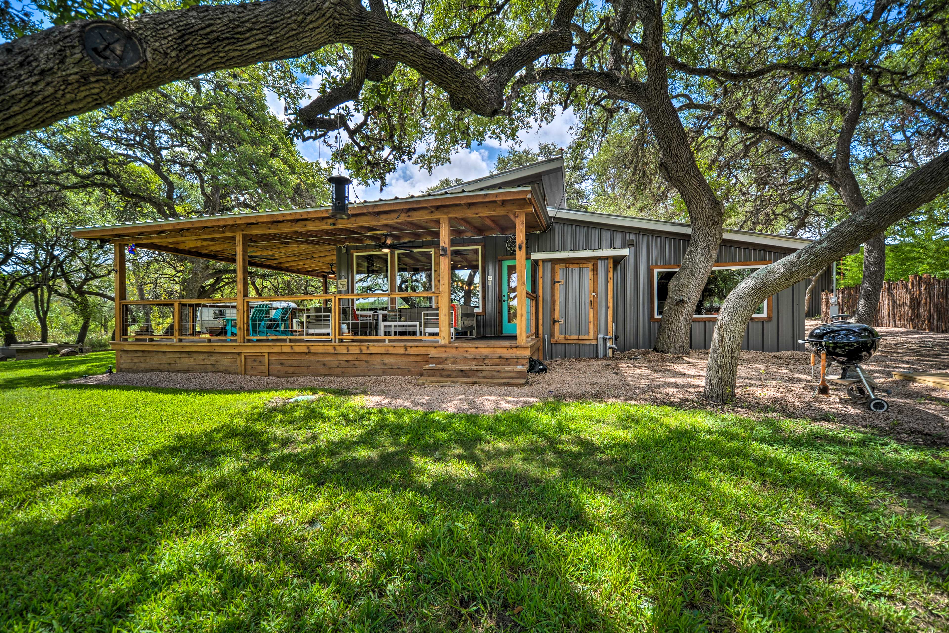 Private Yard | 3.75-Acre Tree-Lined Property | Charcoal Grill | Hammocks