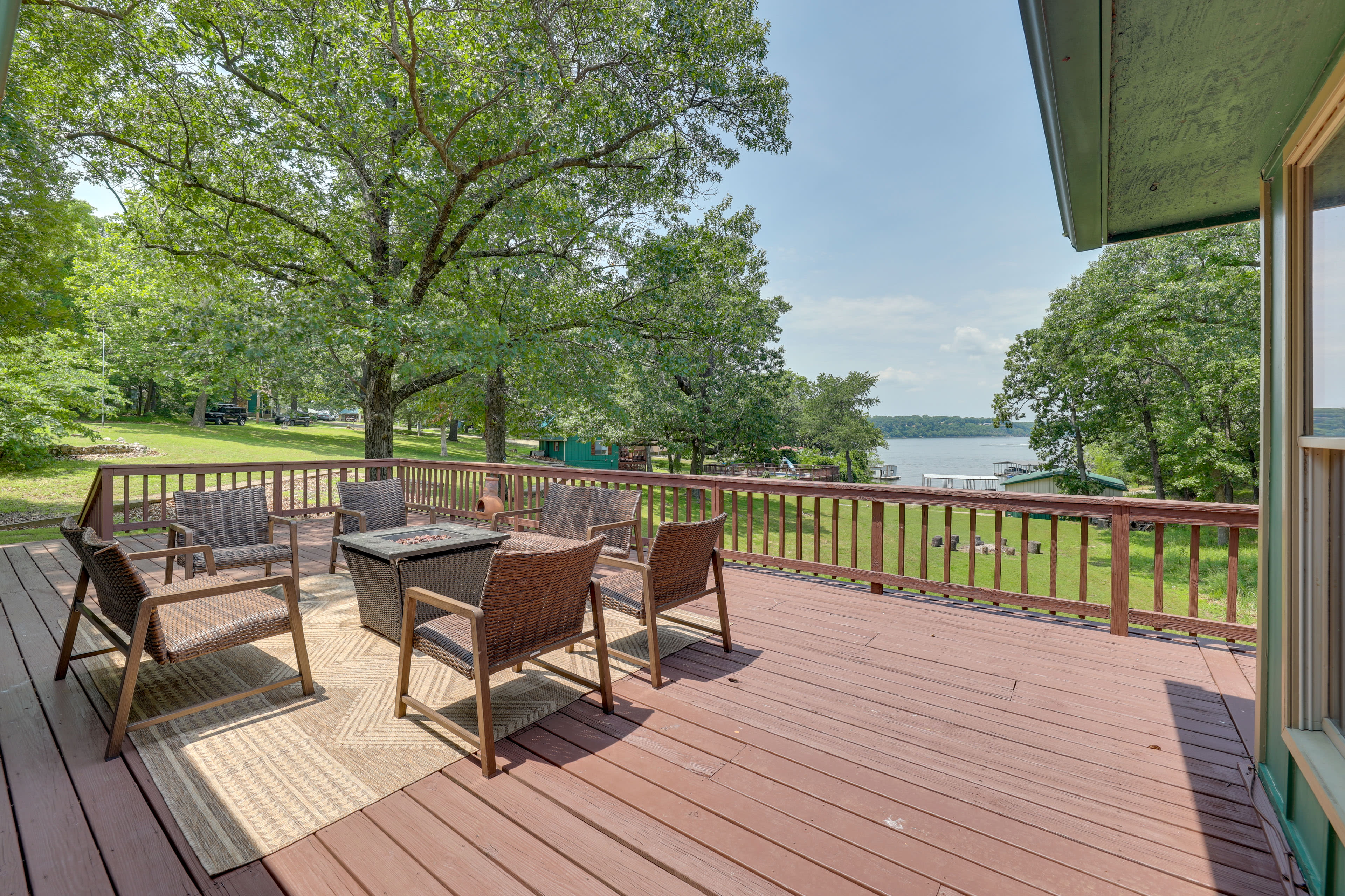 Private Deck | Fire Pit Table | Lake Views