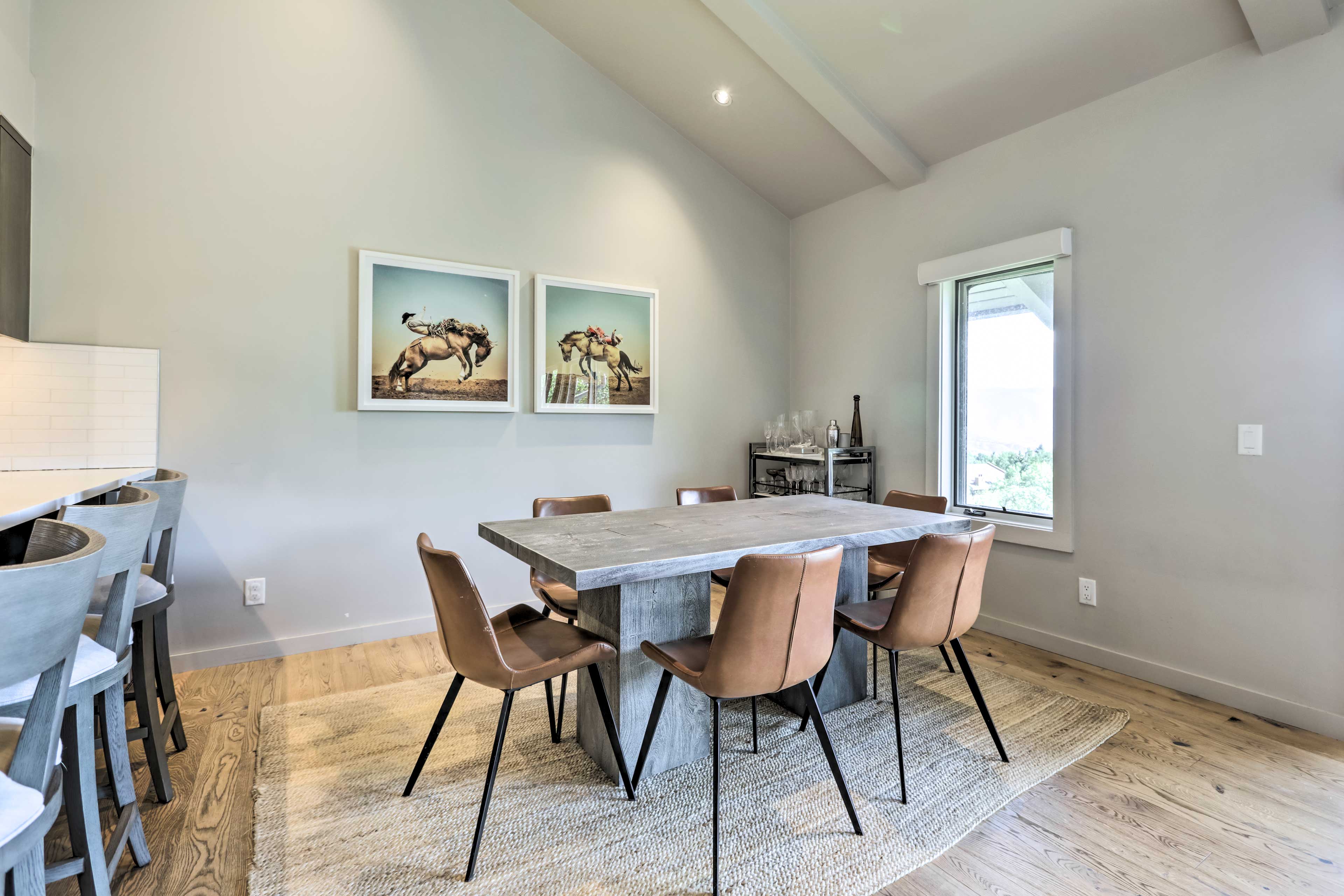 Dining Area | Bar Cart | Wine Fridge