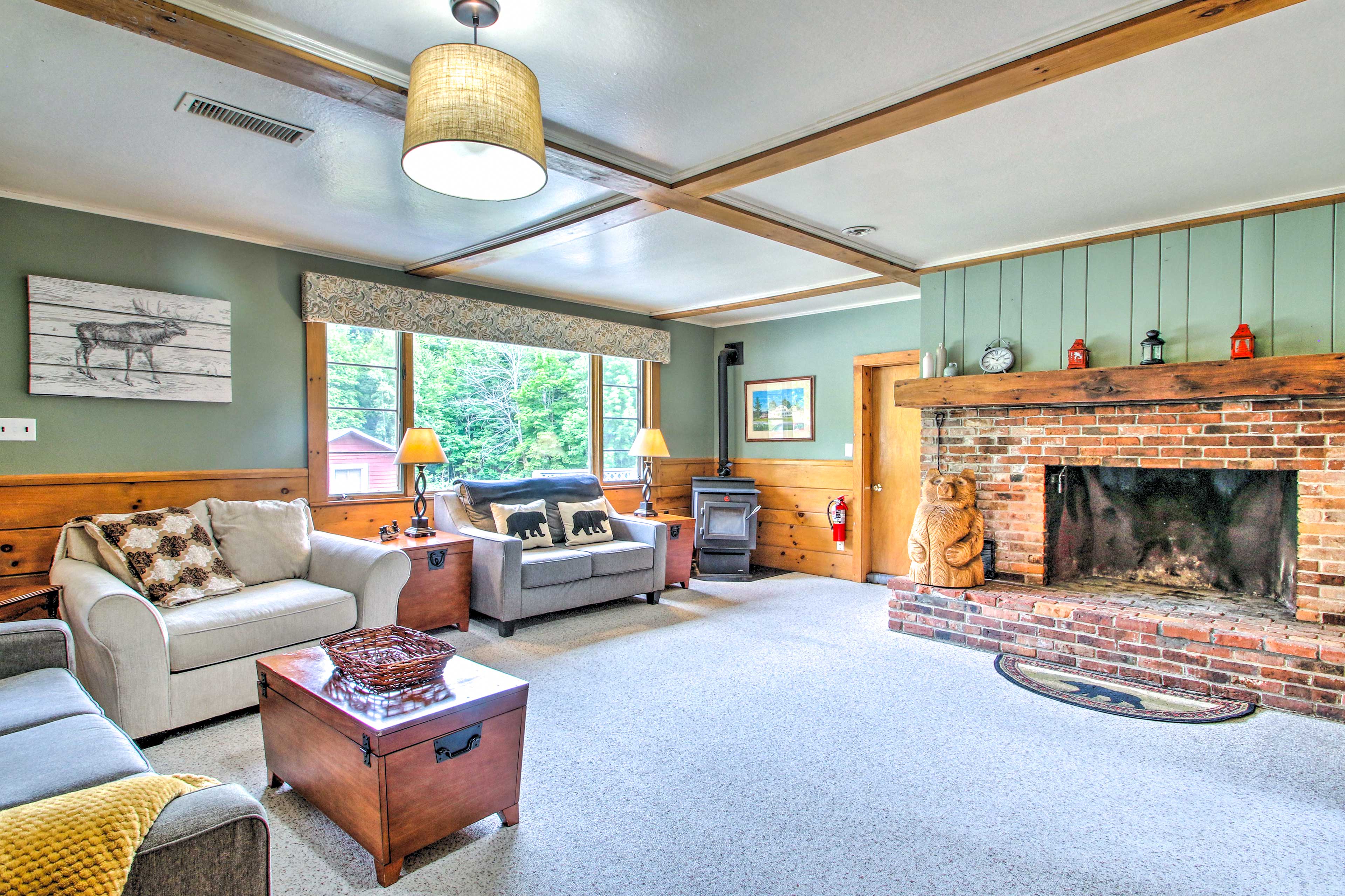 Living Room | Wood-Burning Fireplace