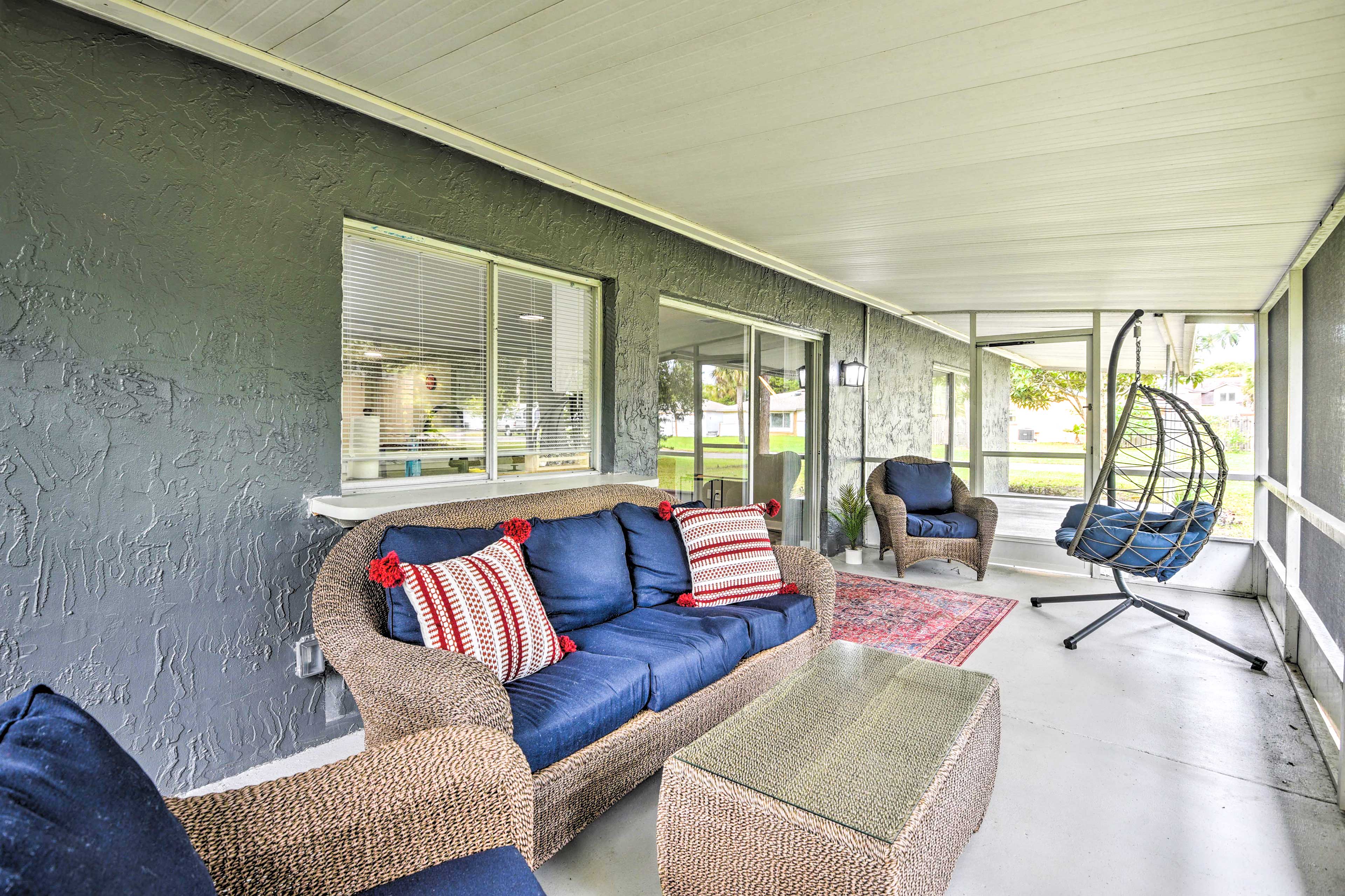 Screened Porch | Outdoor Seating | Access to Kitchen + Living Room