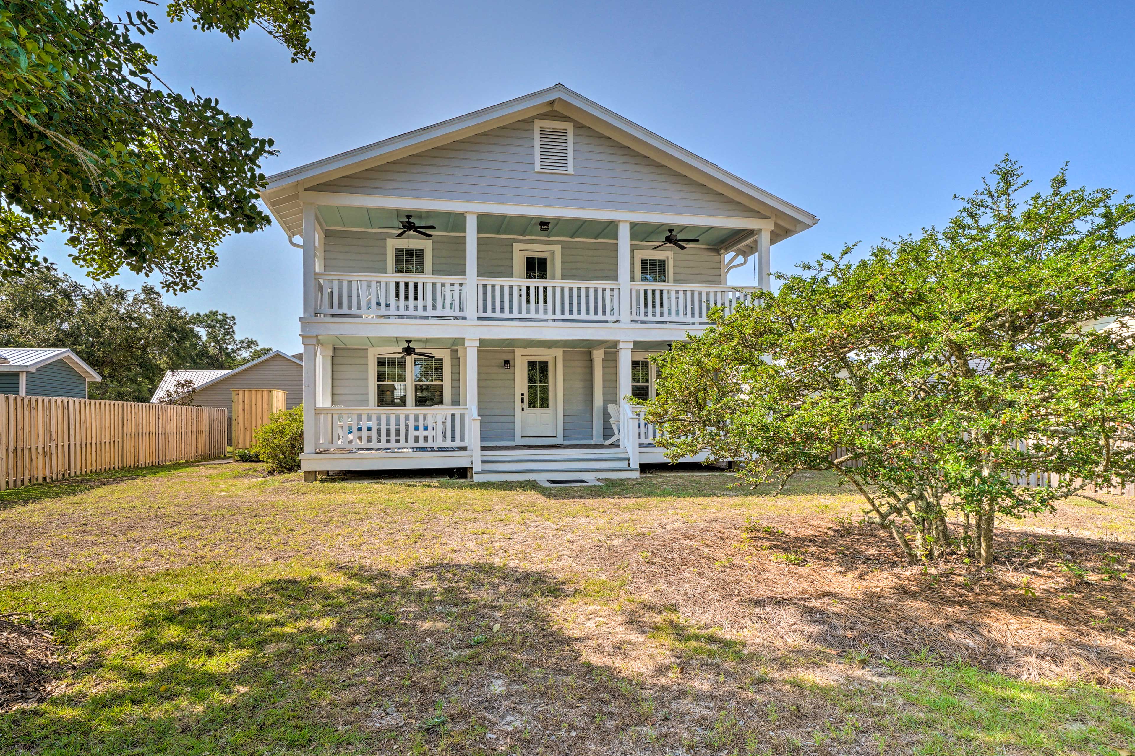 Oak Island Vacation Rental | 4BR | 3.5BA | 2,100 Sq Ft | Steps Required