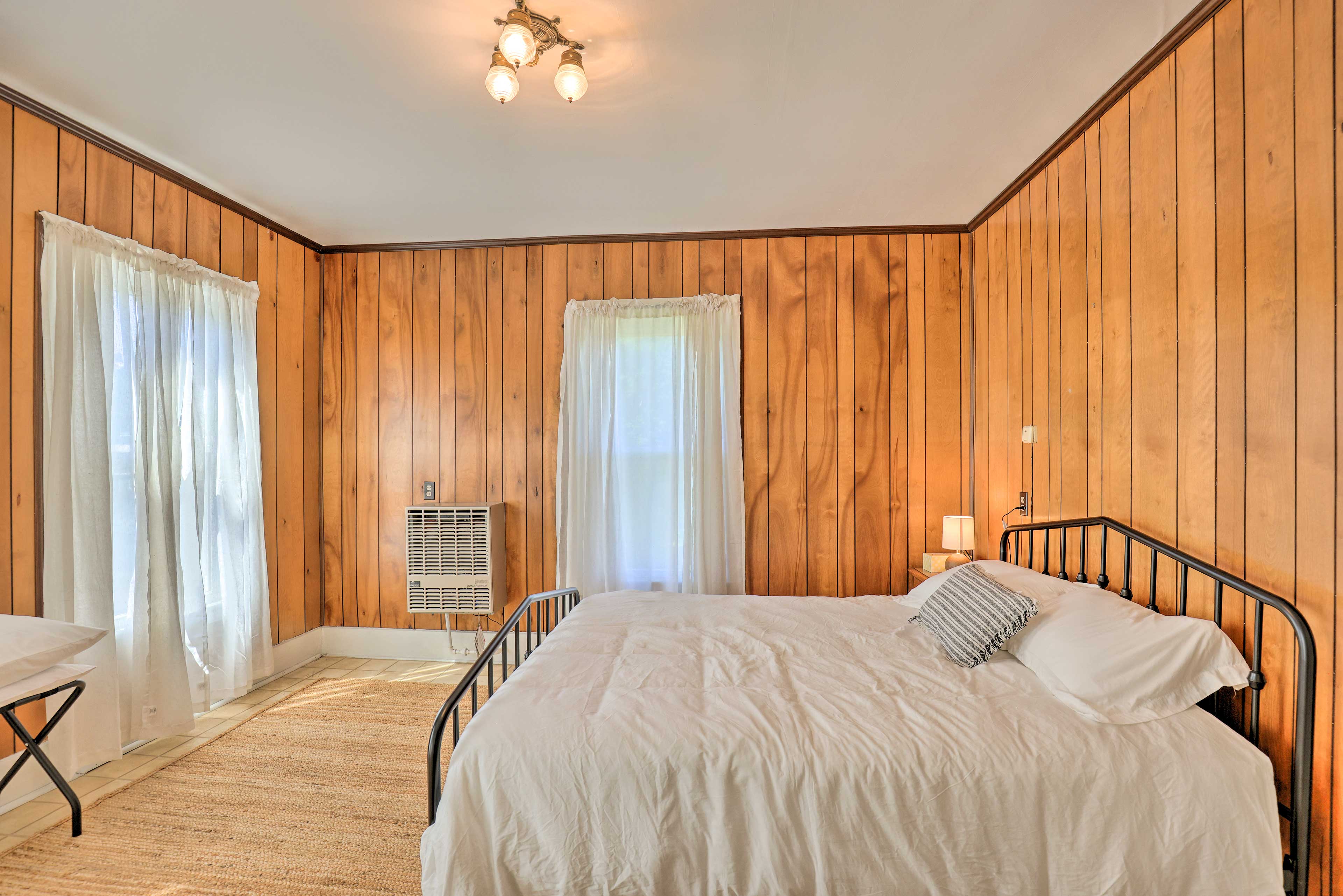 Bedroom 2 | King Bed | 2nd Floor | Wood Wall Paneling | Walk-In Closet