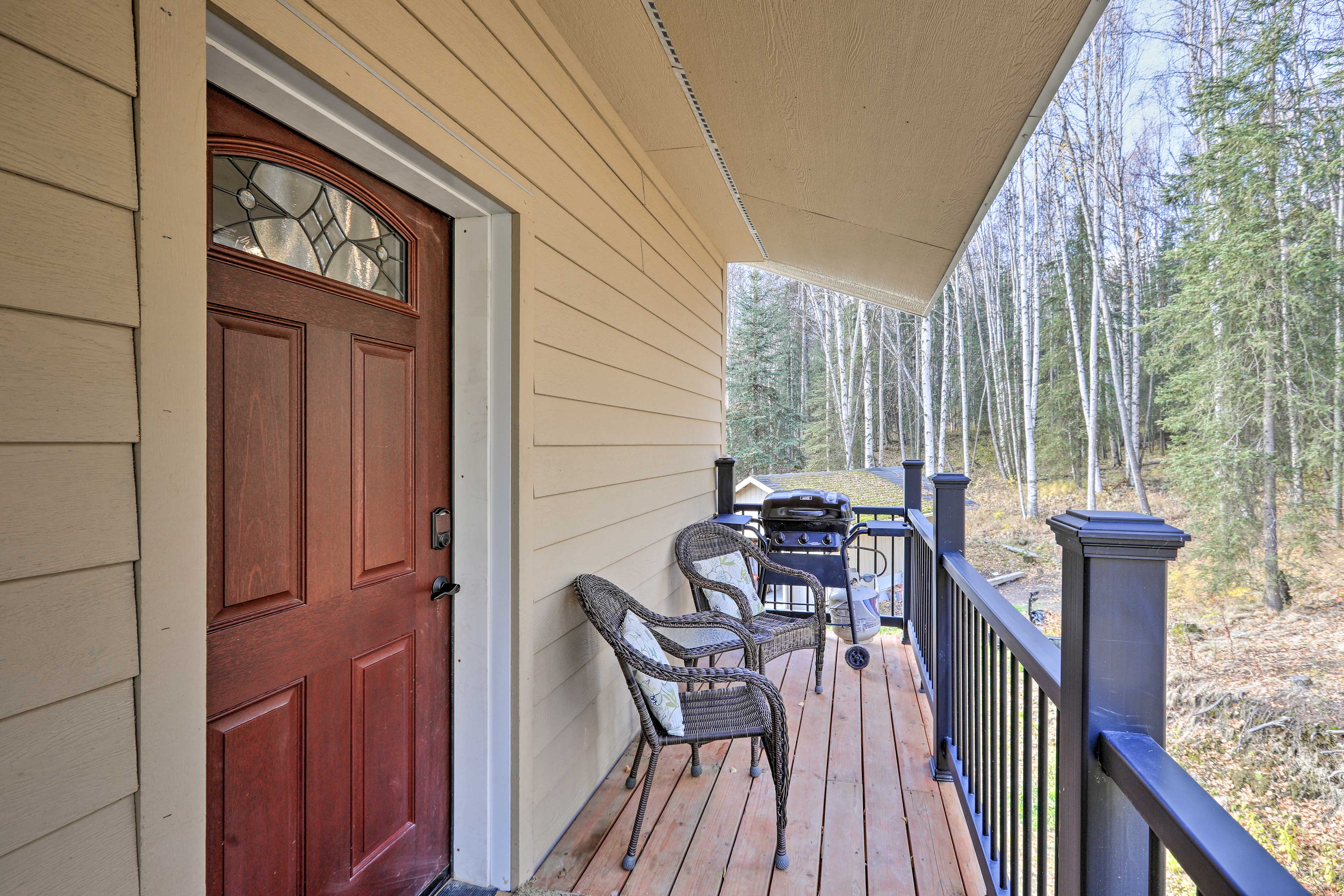 Covered Balcony | Gas Grill | Northern Lights Views