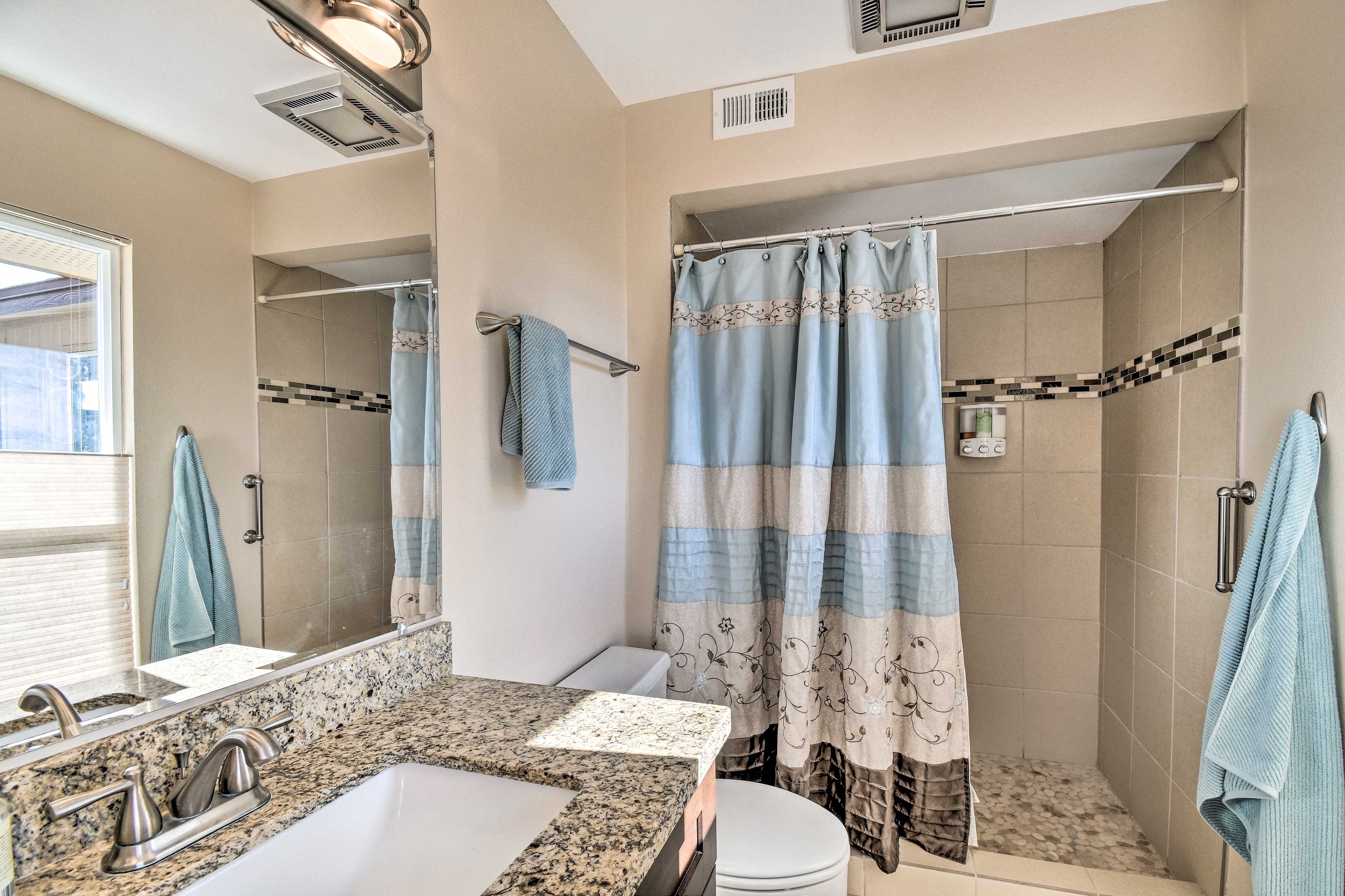 Full Bathroom | Walk-In Shower | Complimentary Toiletries