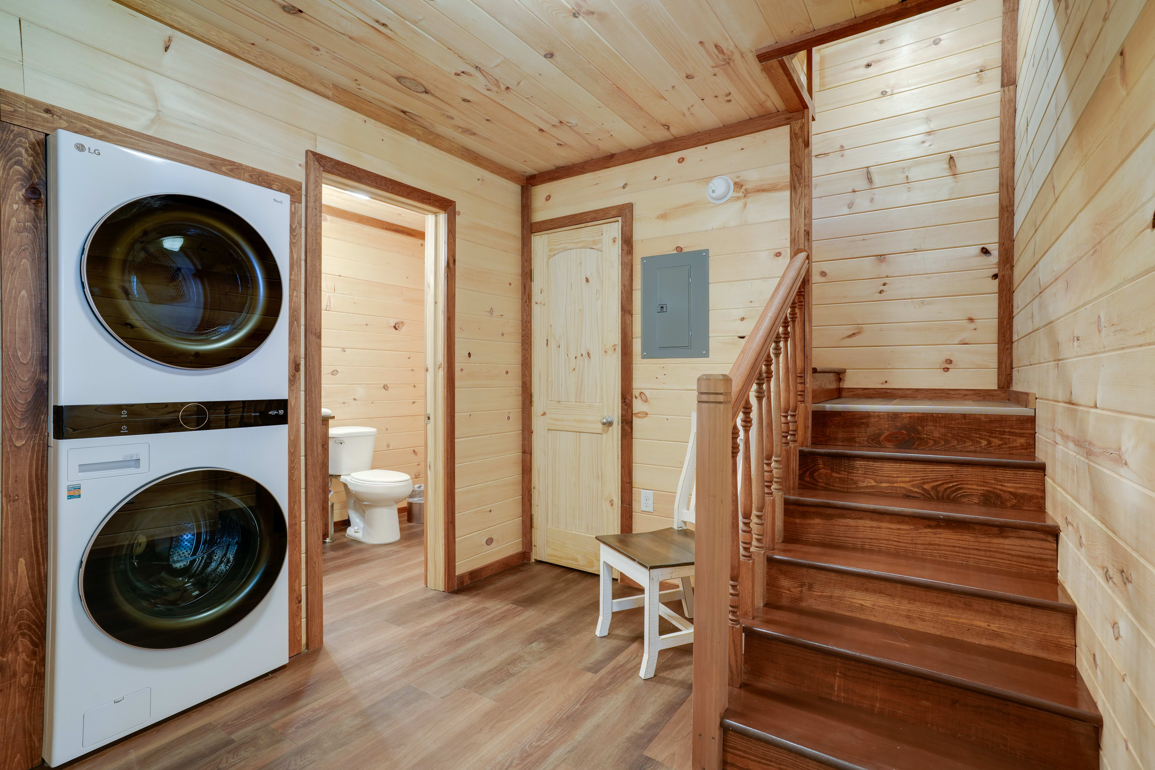 In-Unit Laundry | Stairs to Bedroom