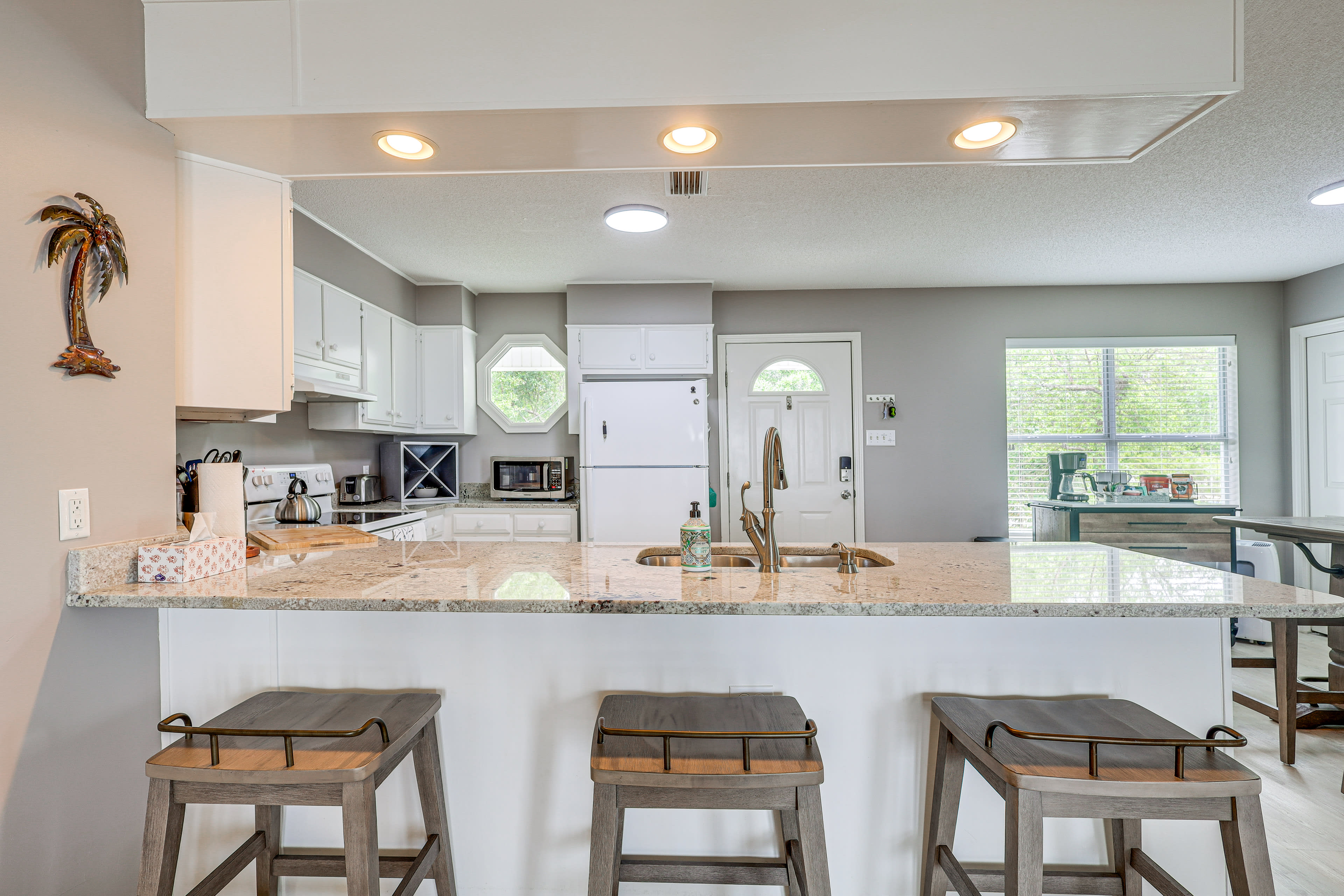 Kitchen | Coffee Maker | Tea Kettle | Toaster | Bar Seating