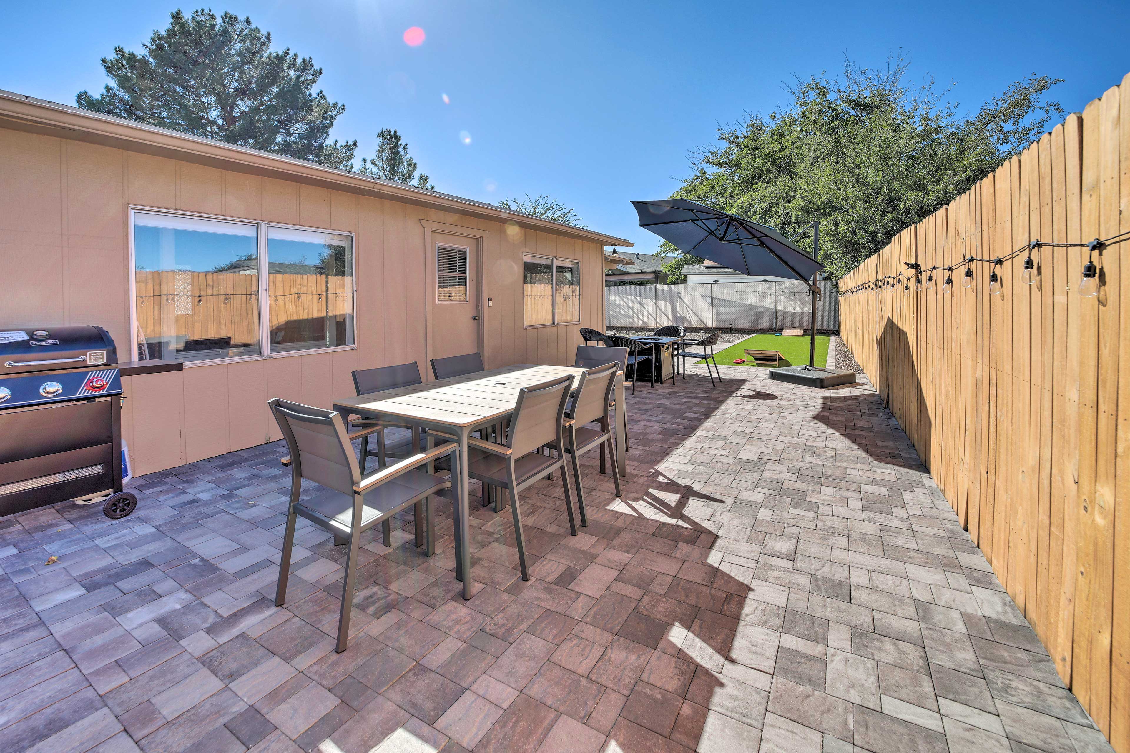 Patio | Outdoor Entertainment Area | Cornhole