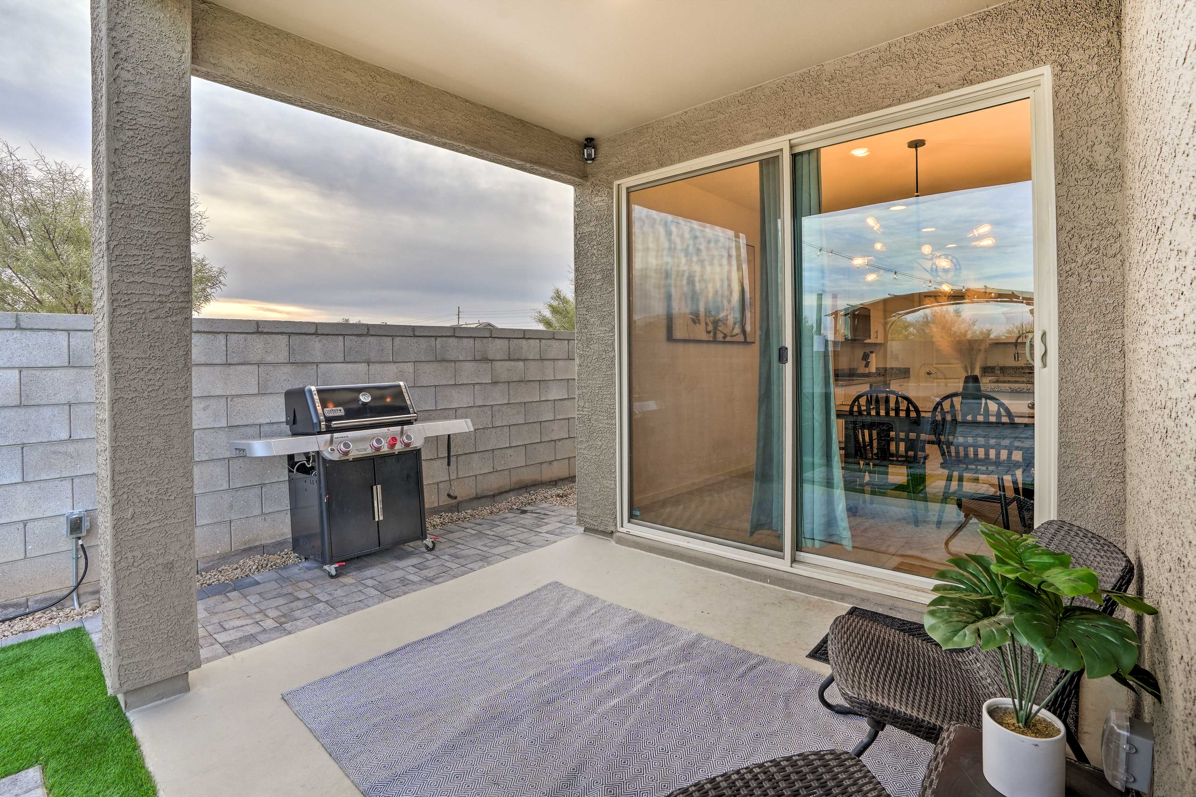 Covered Patio | Gas Grill | 2 External Security Cameras (Facing Out)