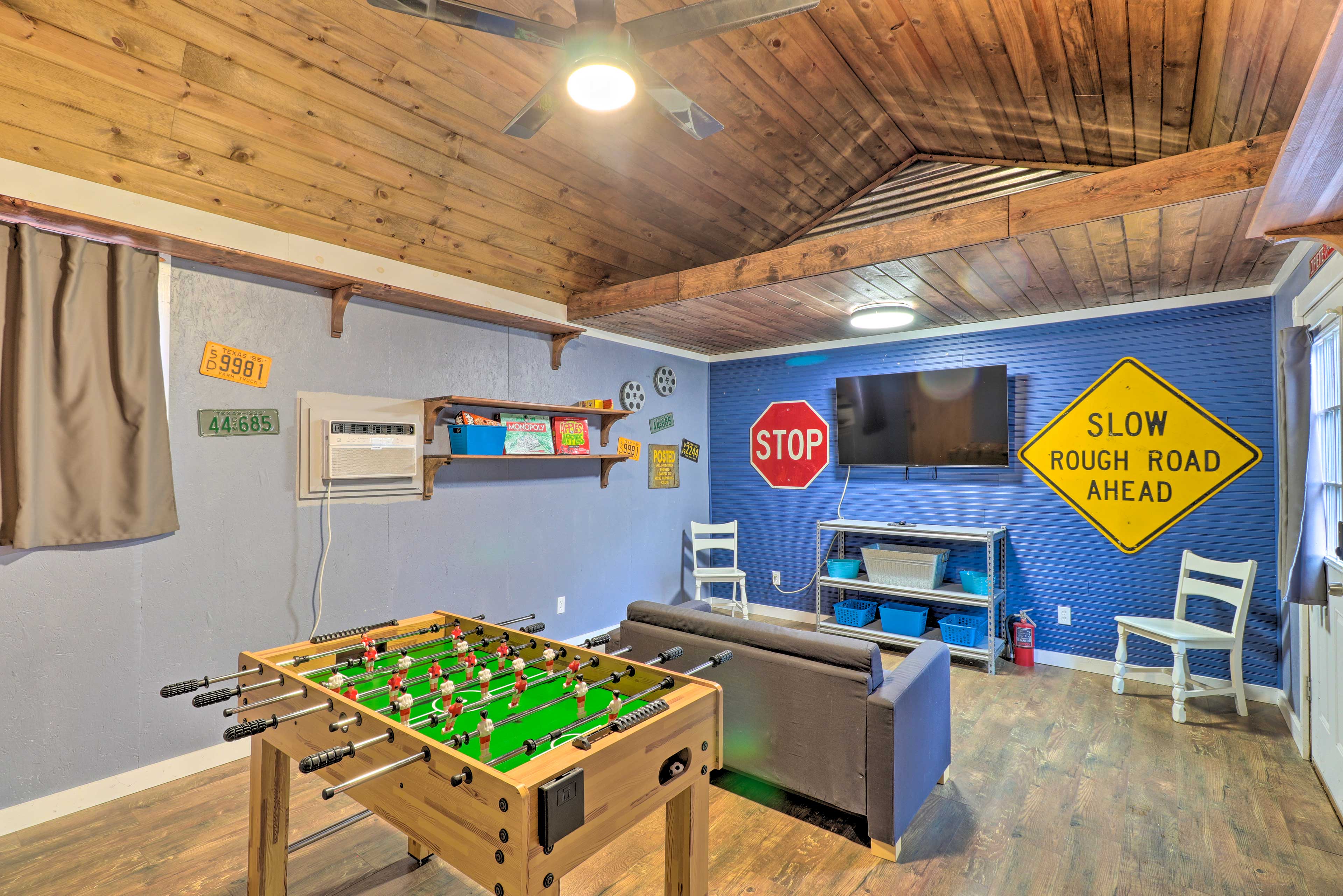 Game Room | Smart TV | Foosball Table | Board Games | Seating | Window A/C Unit