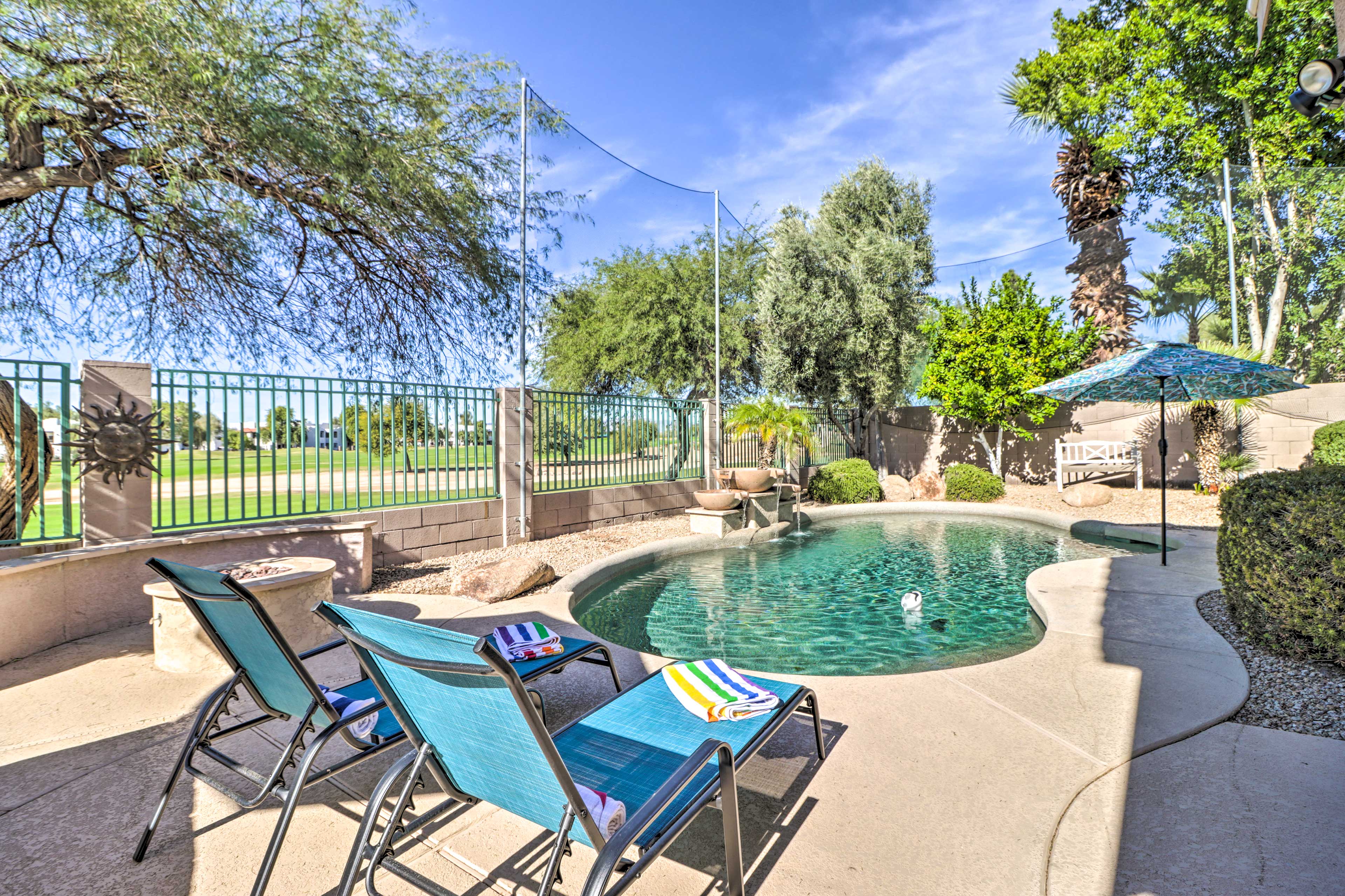 Private Backyard | Pool w/ Waterfall Feature