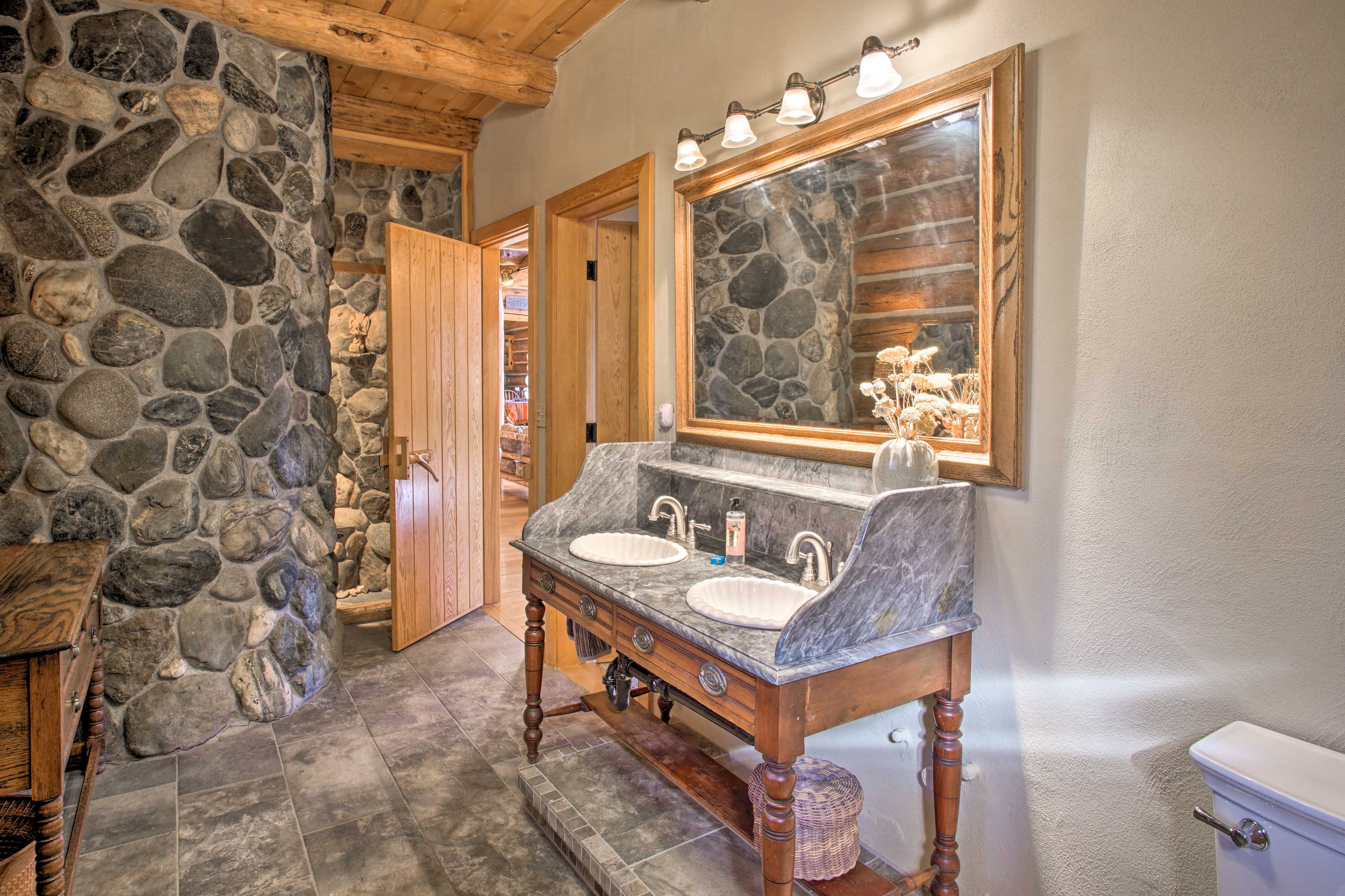 Full Bathroom | River Rock Shower