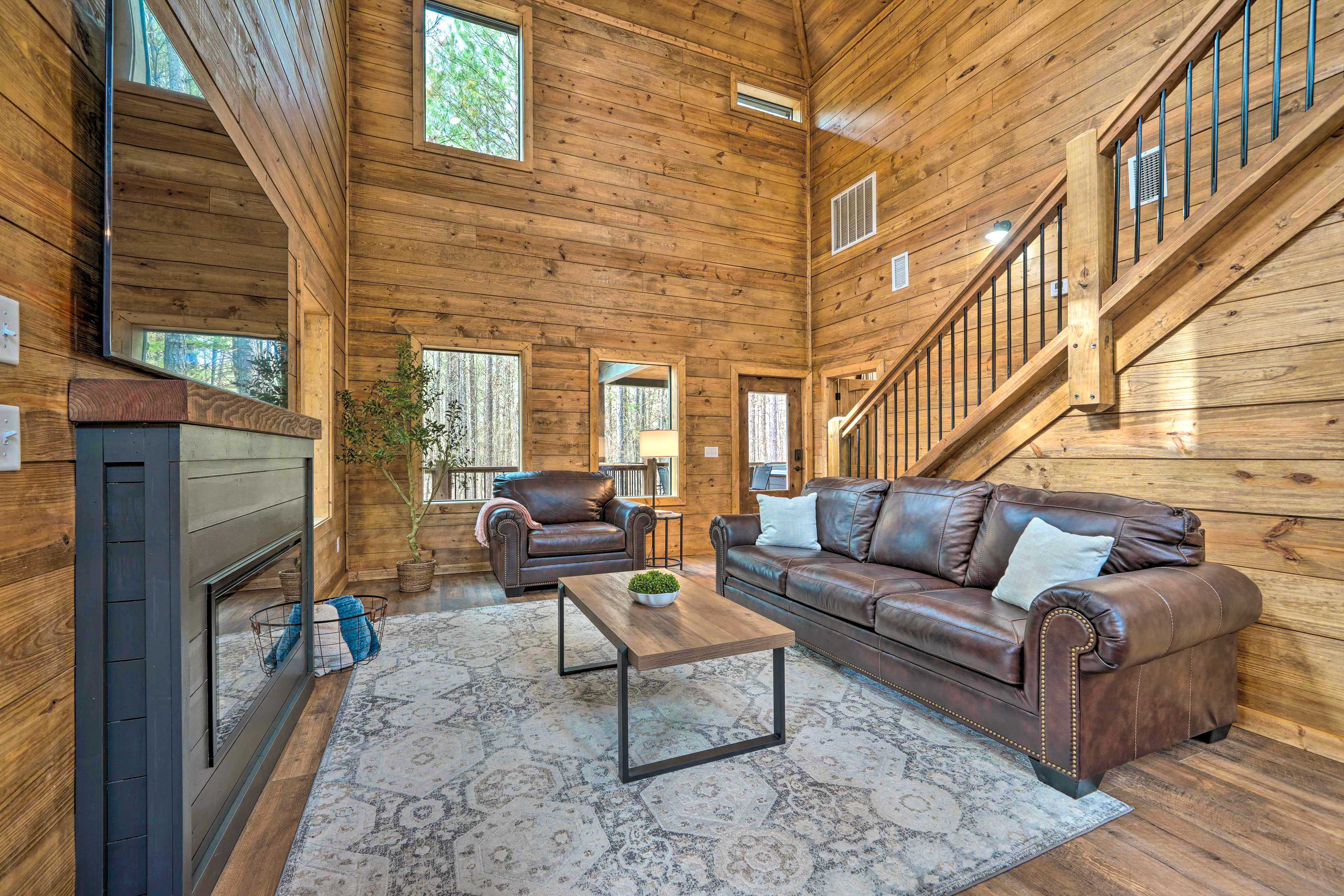 Living Room | 1st Floor | Fireplace | Central Air Conditioning