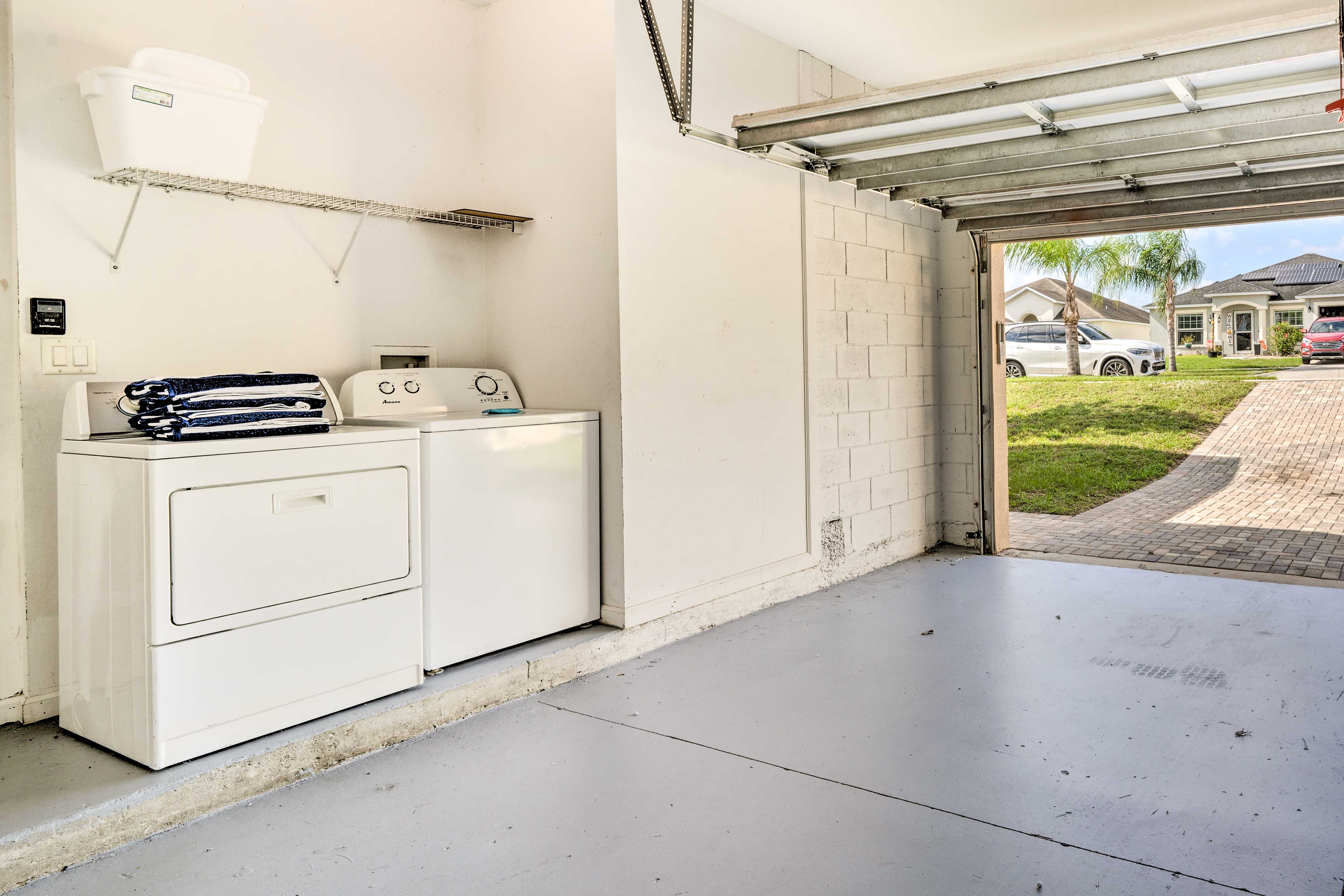 Garage | Laundry Area | Linens Provided