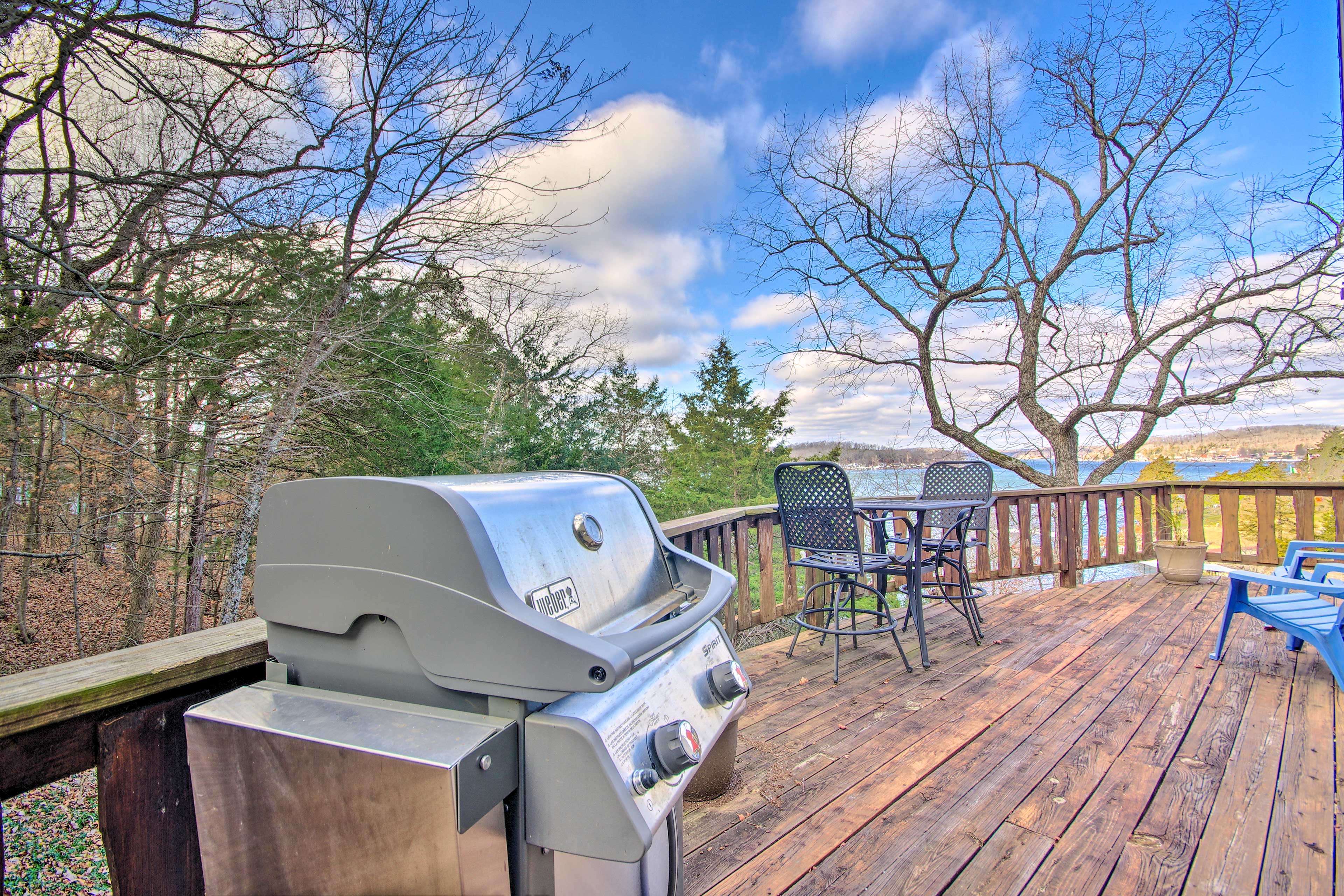 Deck | Gas Grill | Lake Views