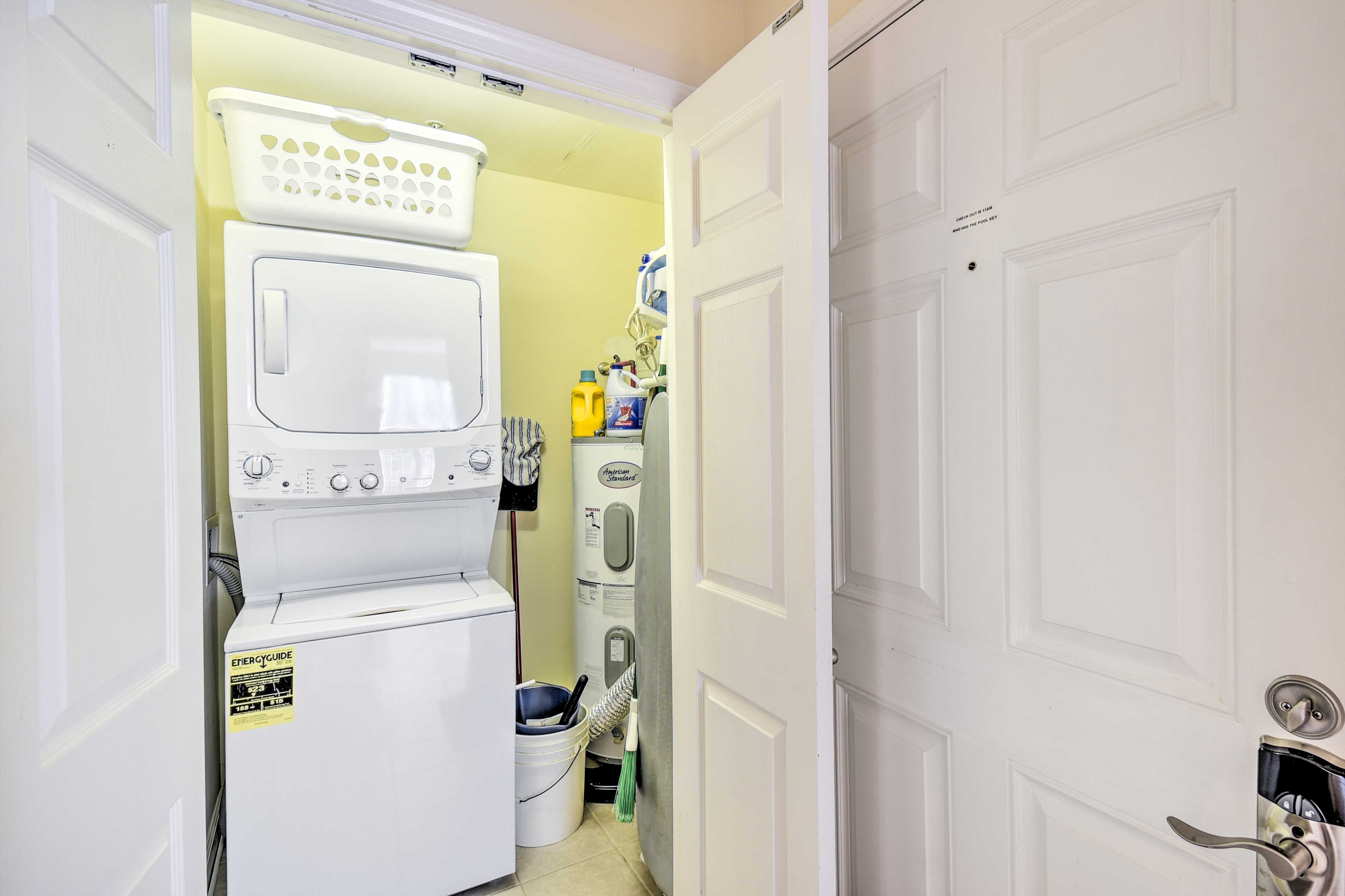 Laundry Area | Washer/Dryer | Hangers | Iron/Board | Trash Bags/Paper Towels