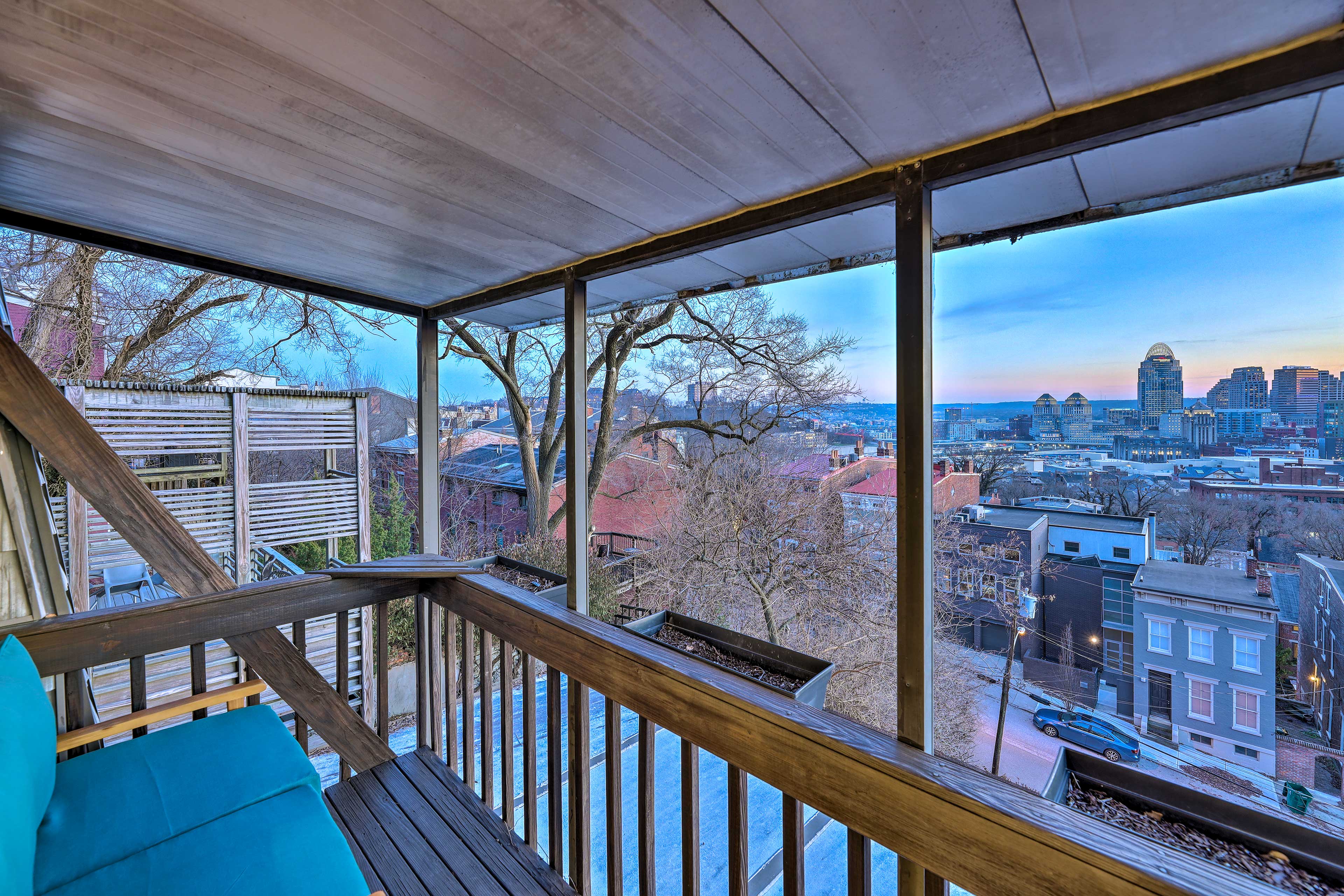 Private Balcony | Outdoor Seating | Cincinnati Views